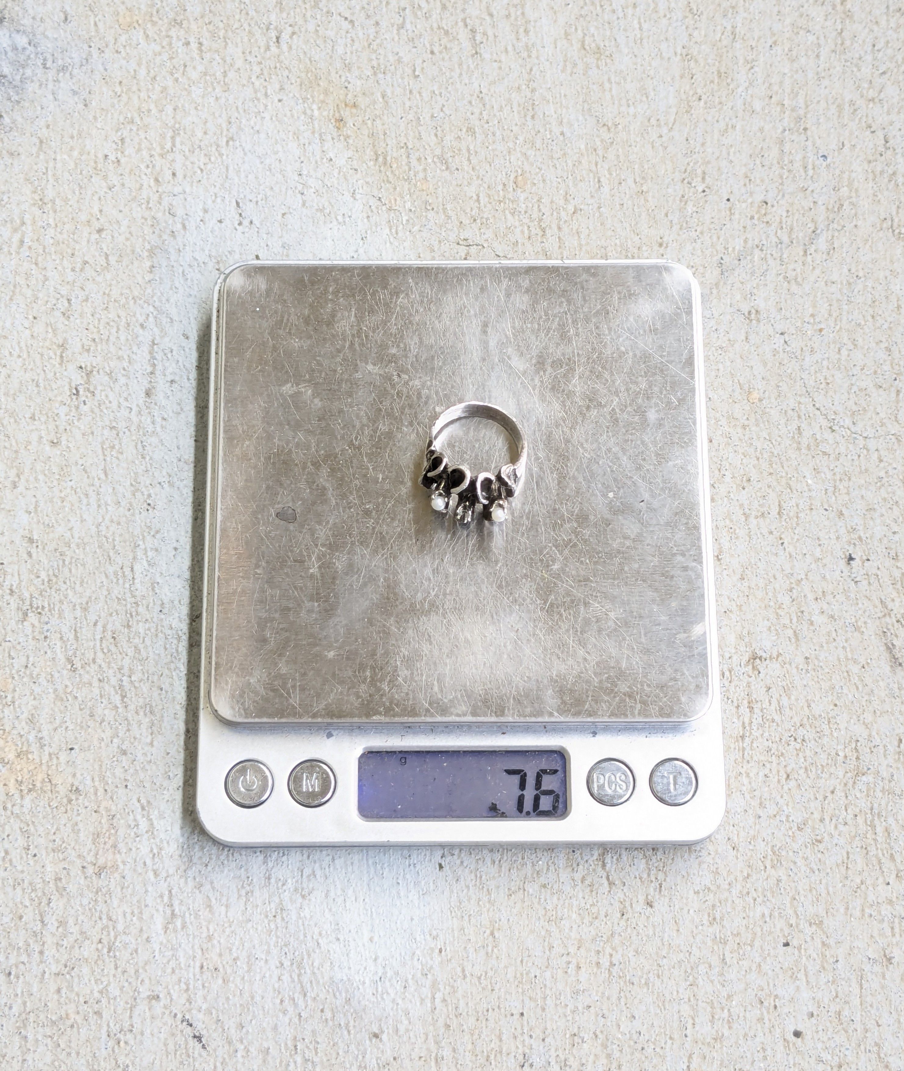 Jewelry Vintage Sterling Silver Ring Pearl 8 Avant Garde Modern Size ONE SIZE - 13 Thumbnail