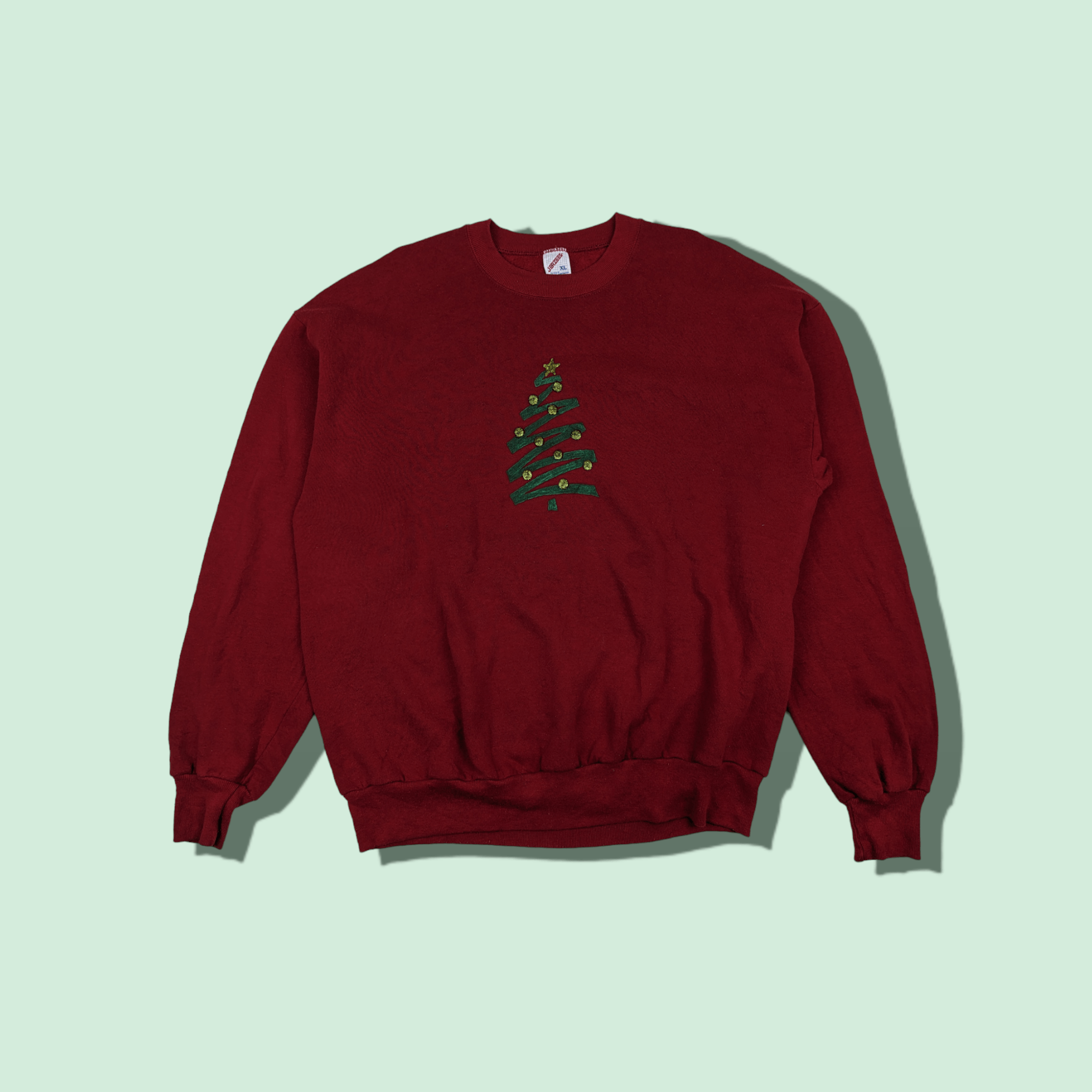 Jerzees Vintage 90's JERZEES Christmas Tree Jumper Sweatshirt Size US XL / EU 56 / 4 - 1 Thumbnail