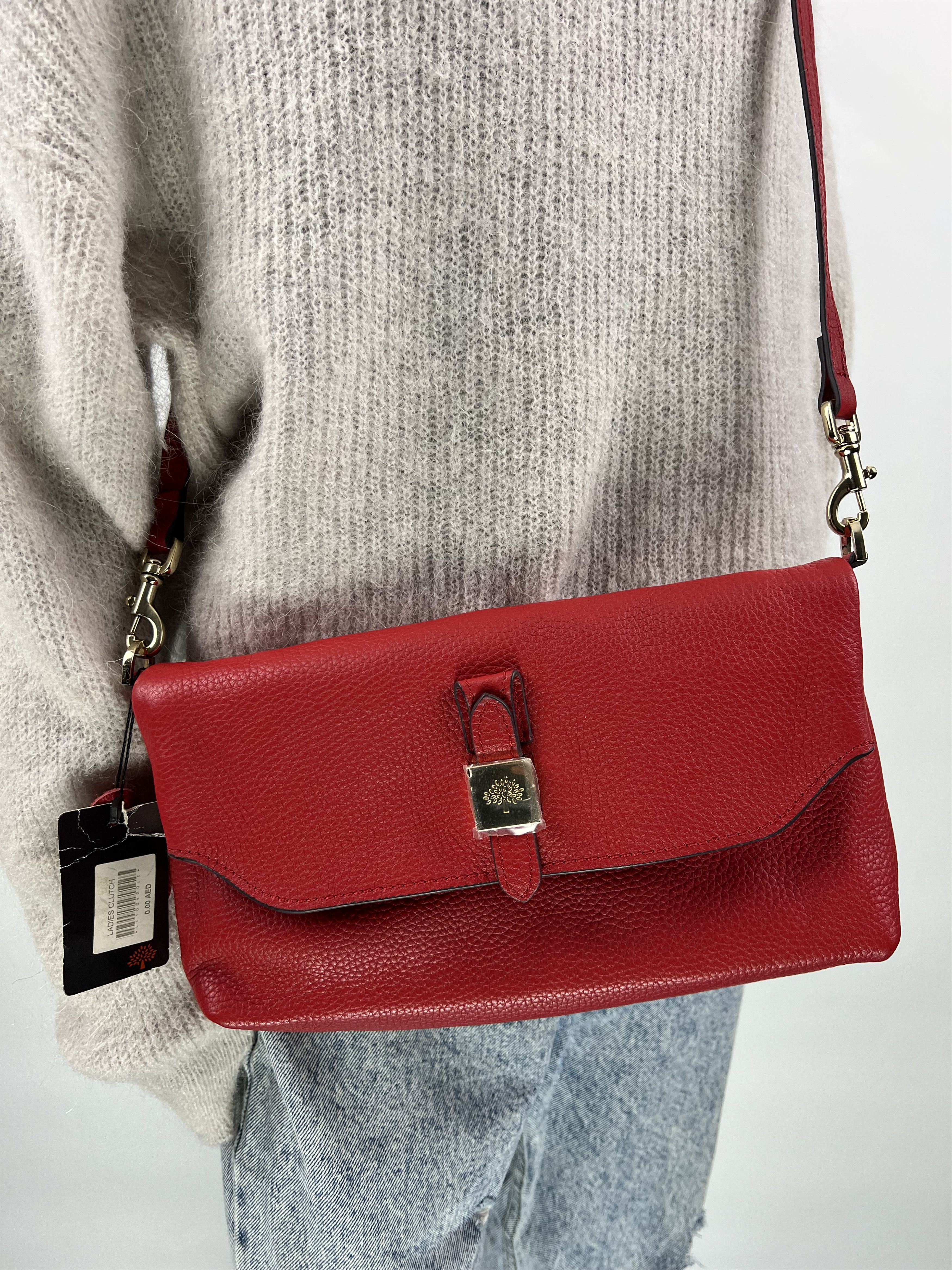 Mulberry Mulberry Red Leather Crossbody Bag Convertible Clutch Size ONE SIZE - 2 Thumbnail