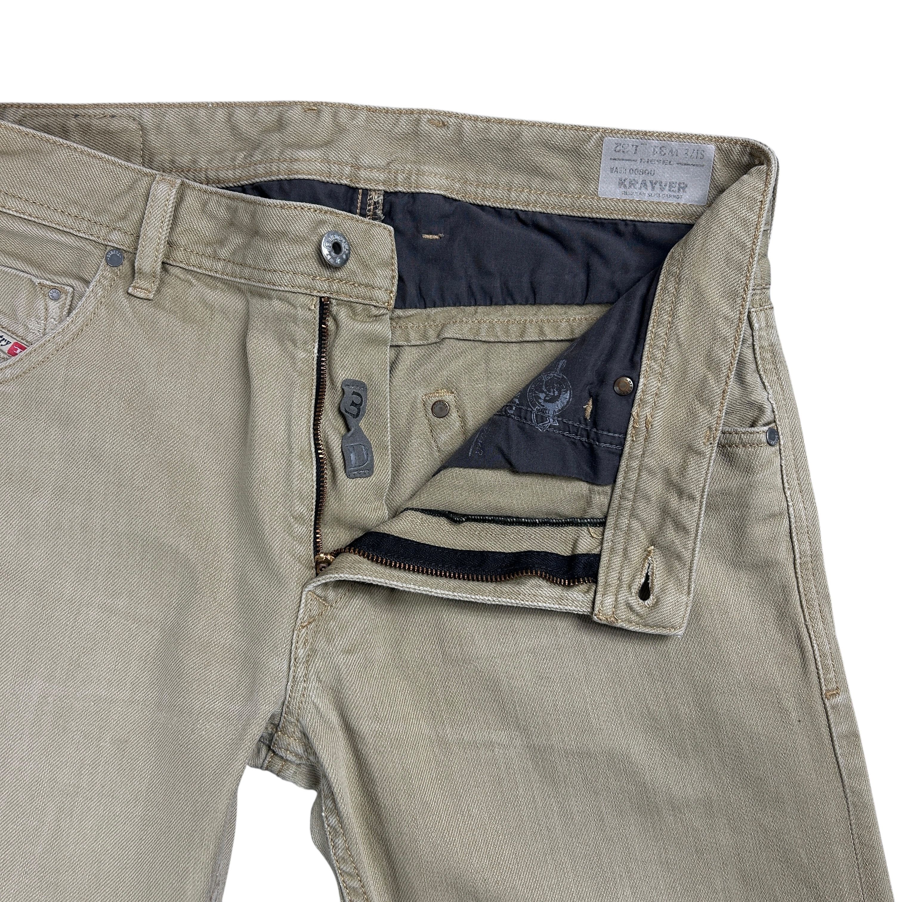 Diesel Diesel Krayver Regular Slim Carrot Beige Denim Men W31L32 Size US 31 - 5 Thumbnail