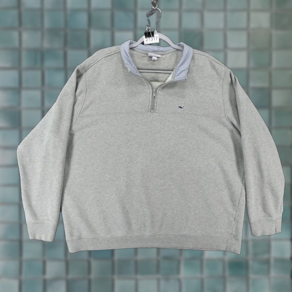 Vineyard Vines Vinyard Vines Sweater Mens 2XL Gray Lined Fleece 1/4 Zip Pullover Size US XXL / EU 58 / 5 - 1 Thumbnail