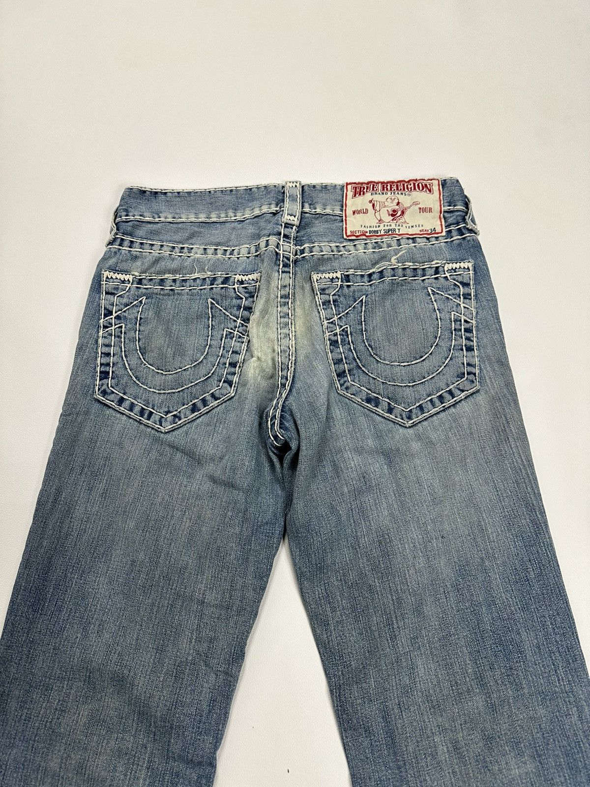 True Religion True Religion Bobby Super T Distressed Denim Size US 31 - 13 Thumbnail