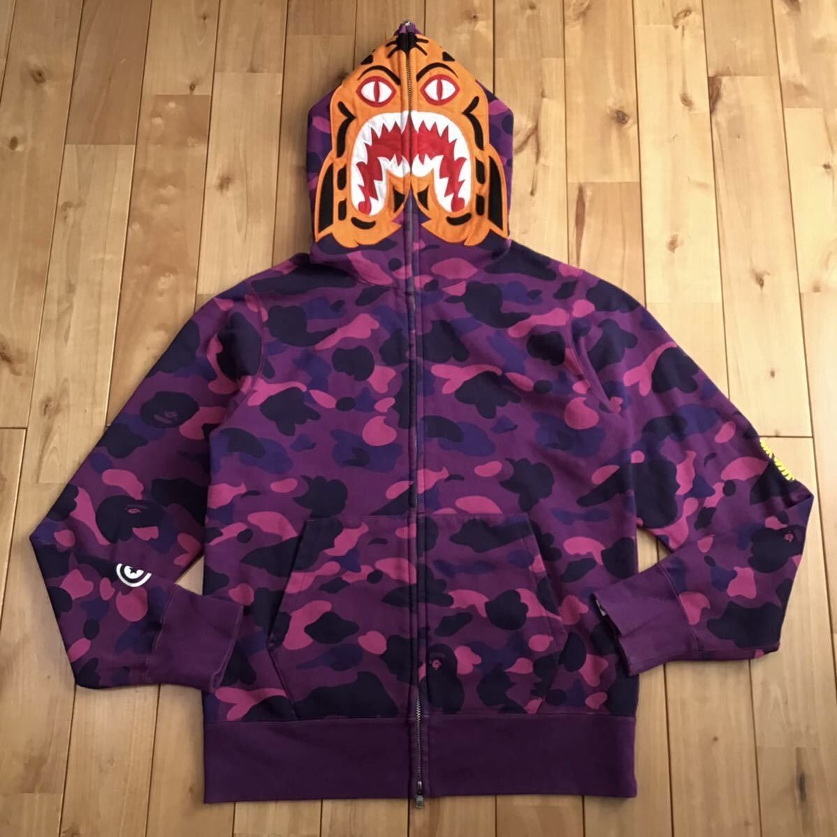 Bape BAPE Tiger full zip hoodie purple camo a bathing ape | Grailed