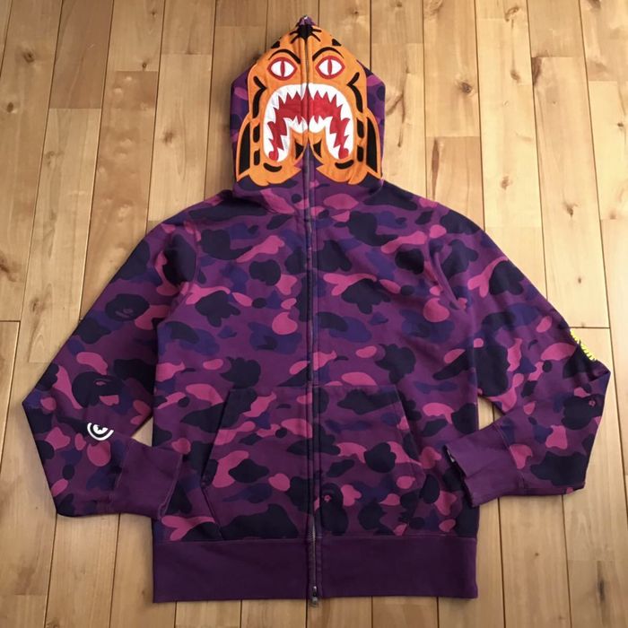 Bape full store zip hoodie purple