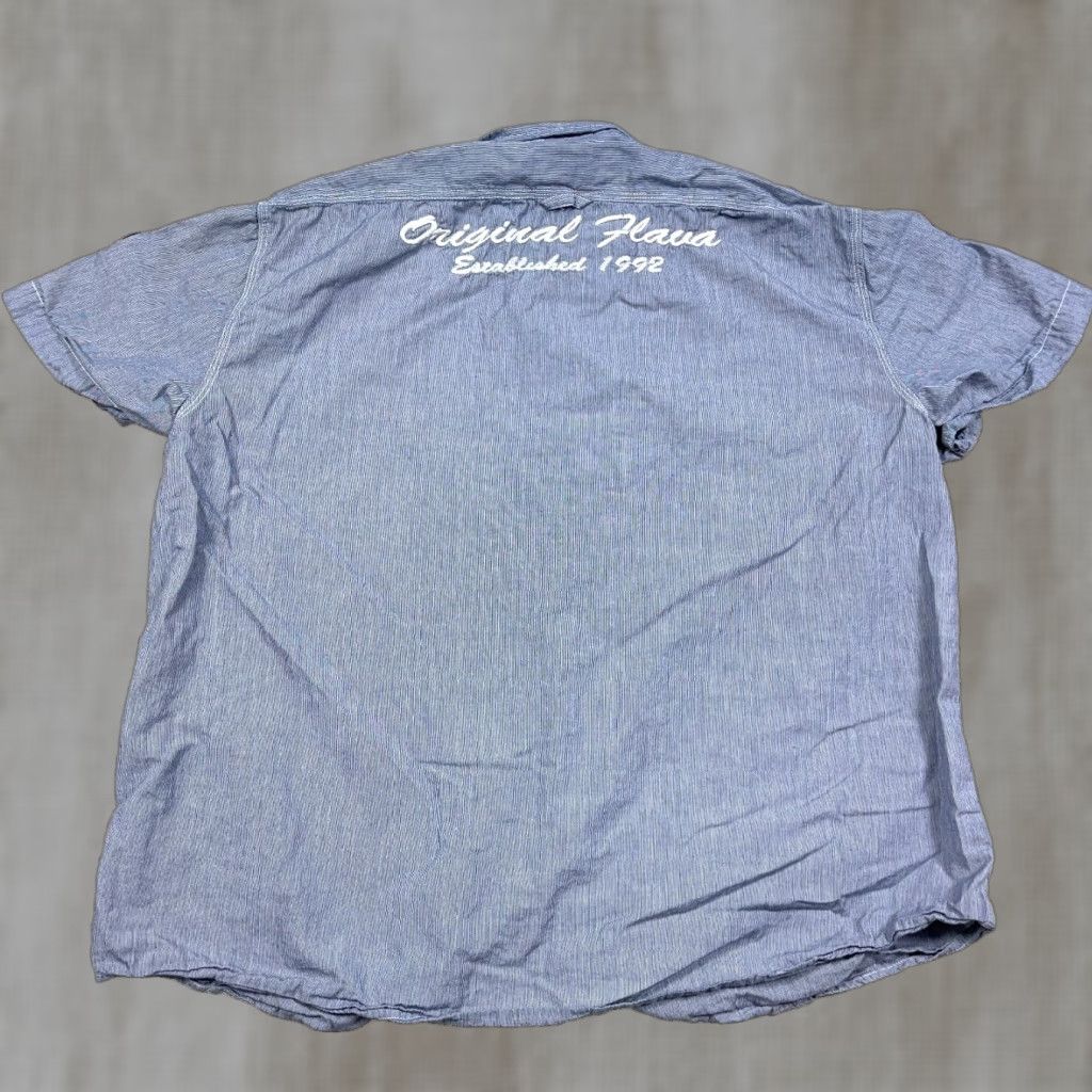Phat Farm VINTAGE Phat Farm Shirt Men 2XL Blue Button-Up Short Sleeve Biker Motorcycle Club Embroidered Logo Stripe Pattern Classic Top Sportswear Size US XXL / EU 58 / 5 - 1 Thumbnail