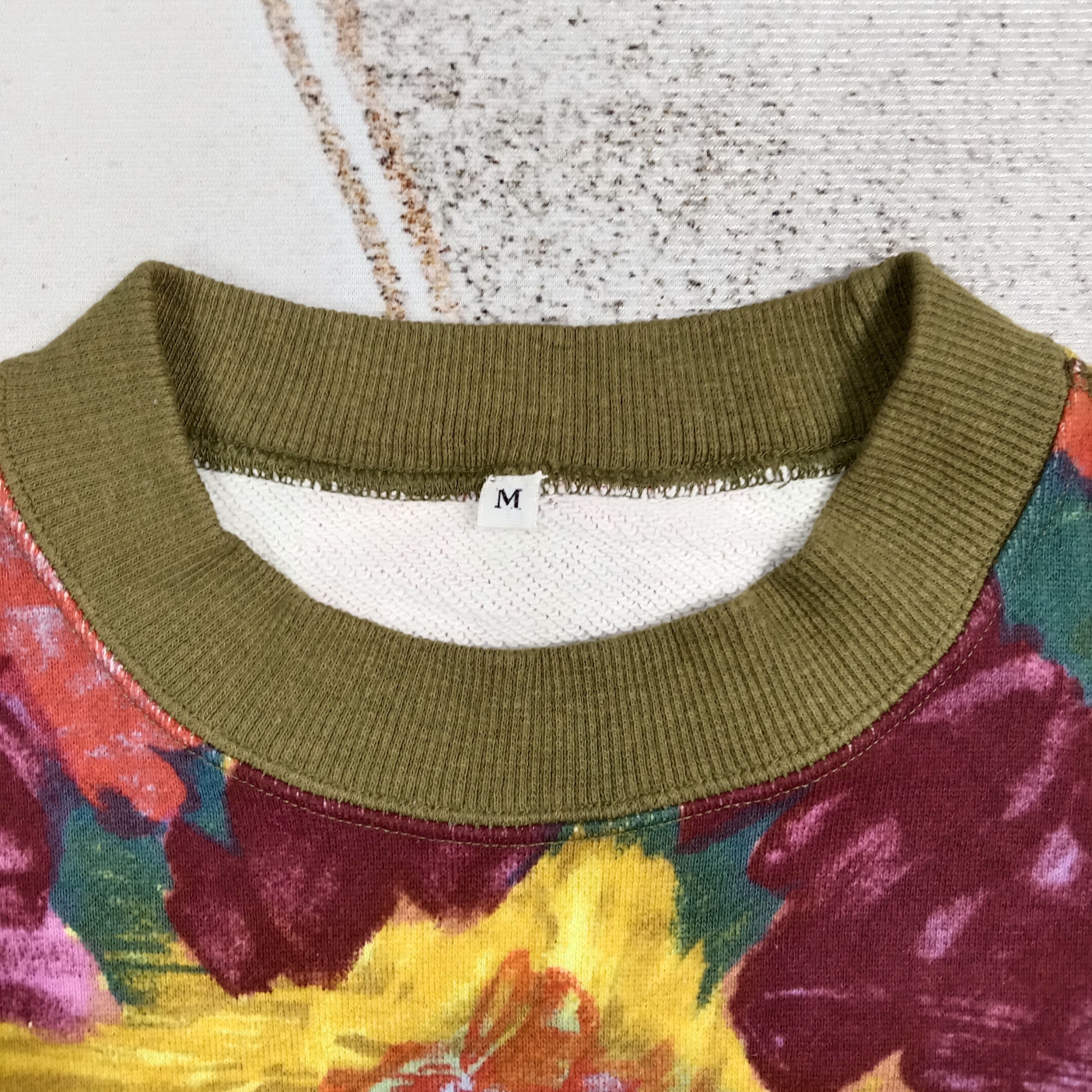 Vintage 90's Flover Art Overprint Gypsy Style Sweatshirt C271N27 Size US M / EU 48-50 / 2 - 3 Thumbnail
