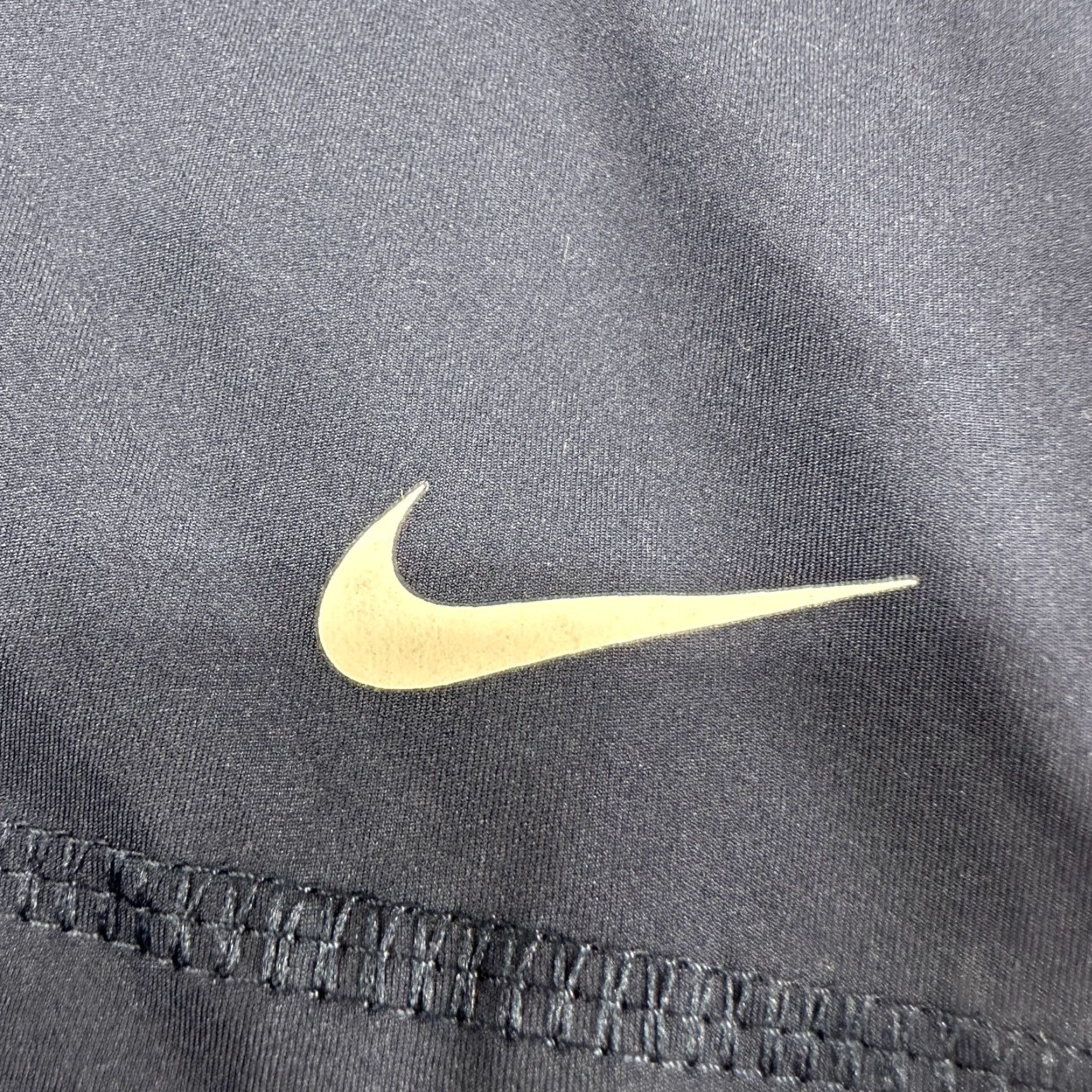 Nike VINTAGE? Wait—no. The item is not marked vintage. So: Nike Shorts Womens L Blue Navy Pro Spellout Compression Solid Logo Dri Fit Logo Size 36" / US 14 / IT 50 - 2 Thumbnail