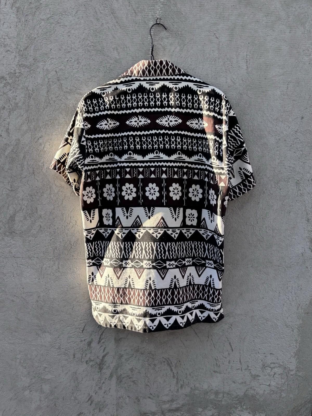 Designer × Vintage Vintage 1960s Polynesian Barkcloth Hawaiian Button Up Shirt Size US L / EU 52-54 / 3 - 8 Thumbnail