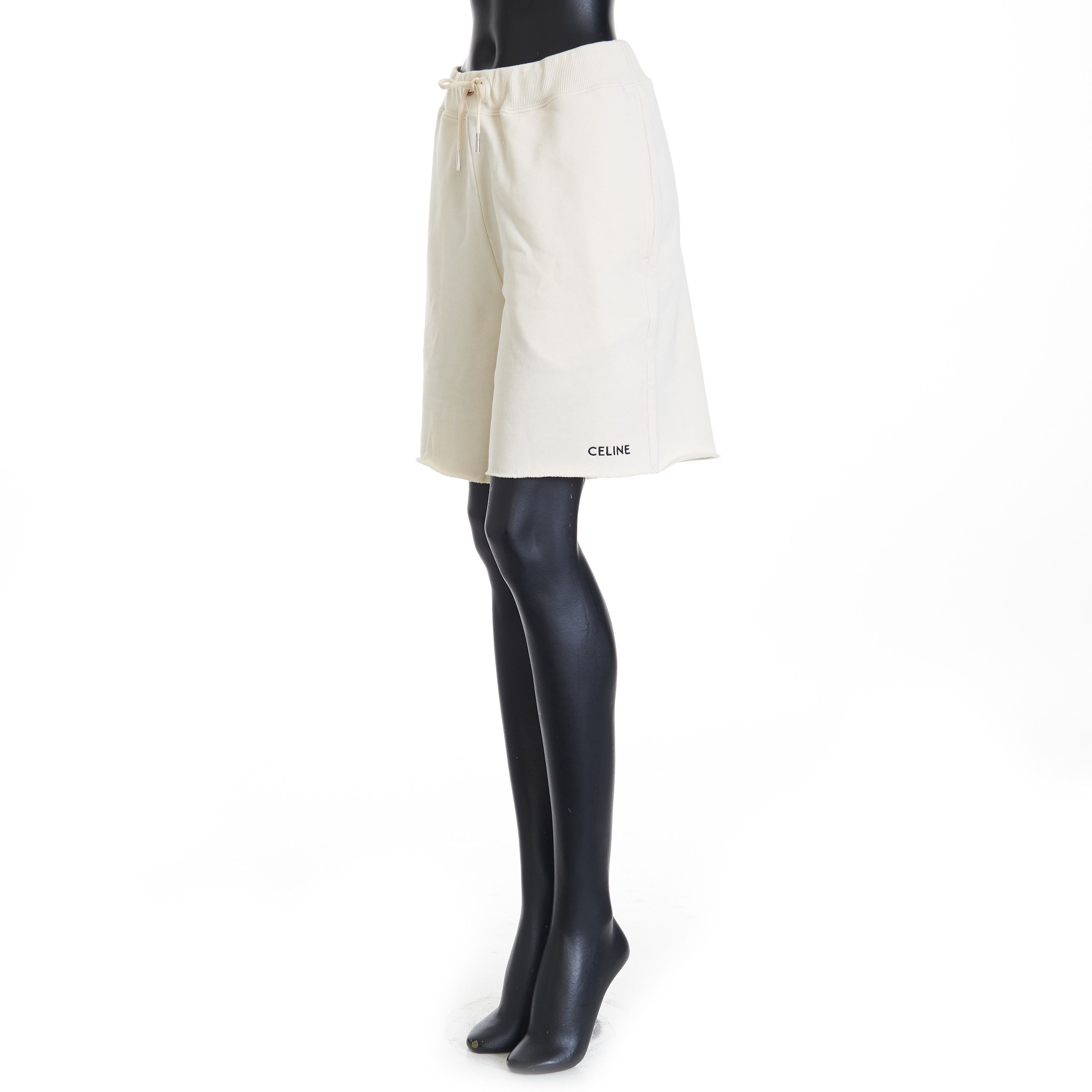 Celine Loose Celine Embroidered Shorts In Cream/Black Size M Size 30" / US 8 / IT 44 - 2 Thumbnail
