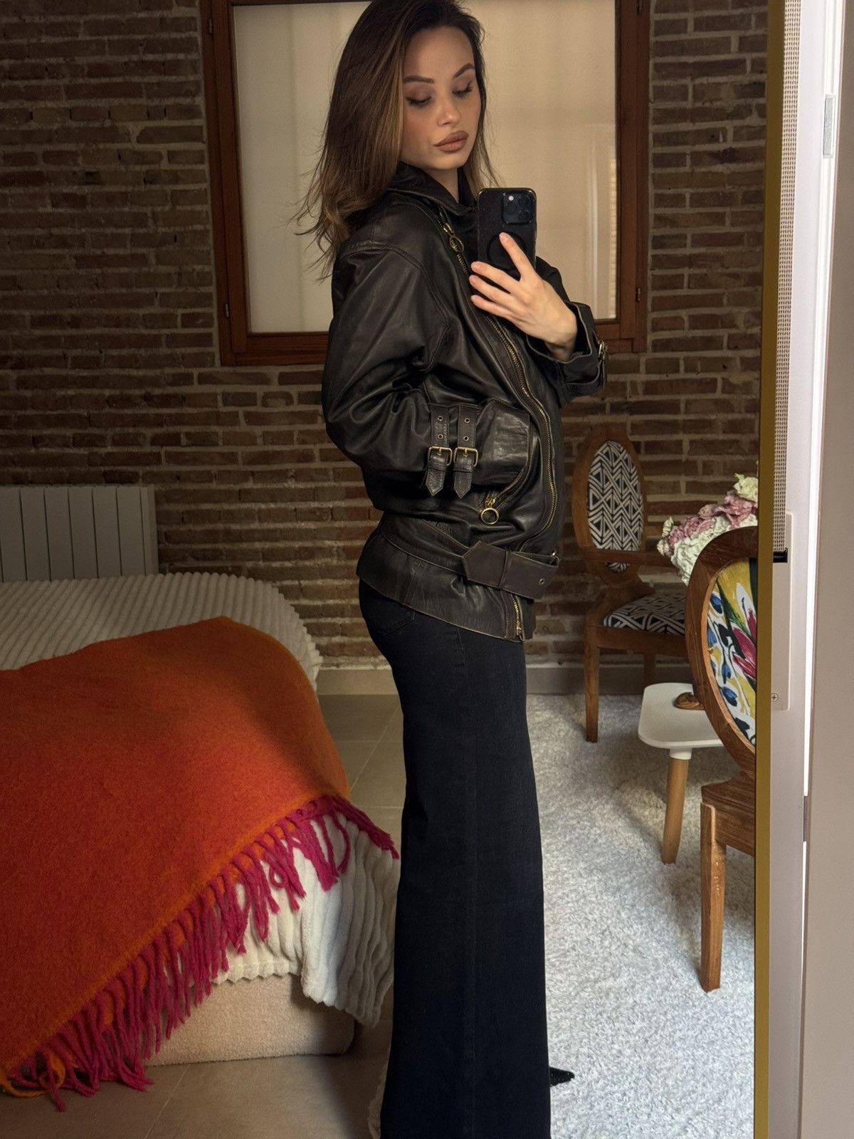 Pinko Pinko Bora Chiodo Leather Jacket Black Size S / US 4 / IT 40 - 2 Thumbnail