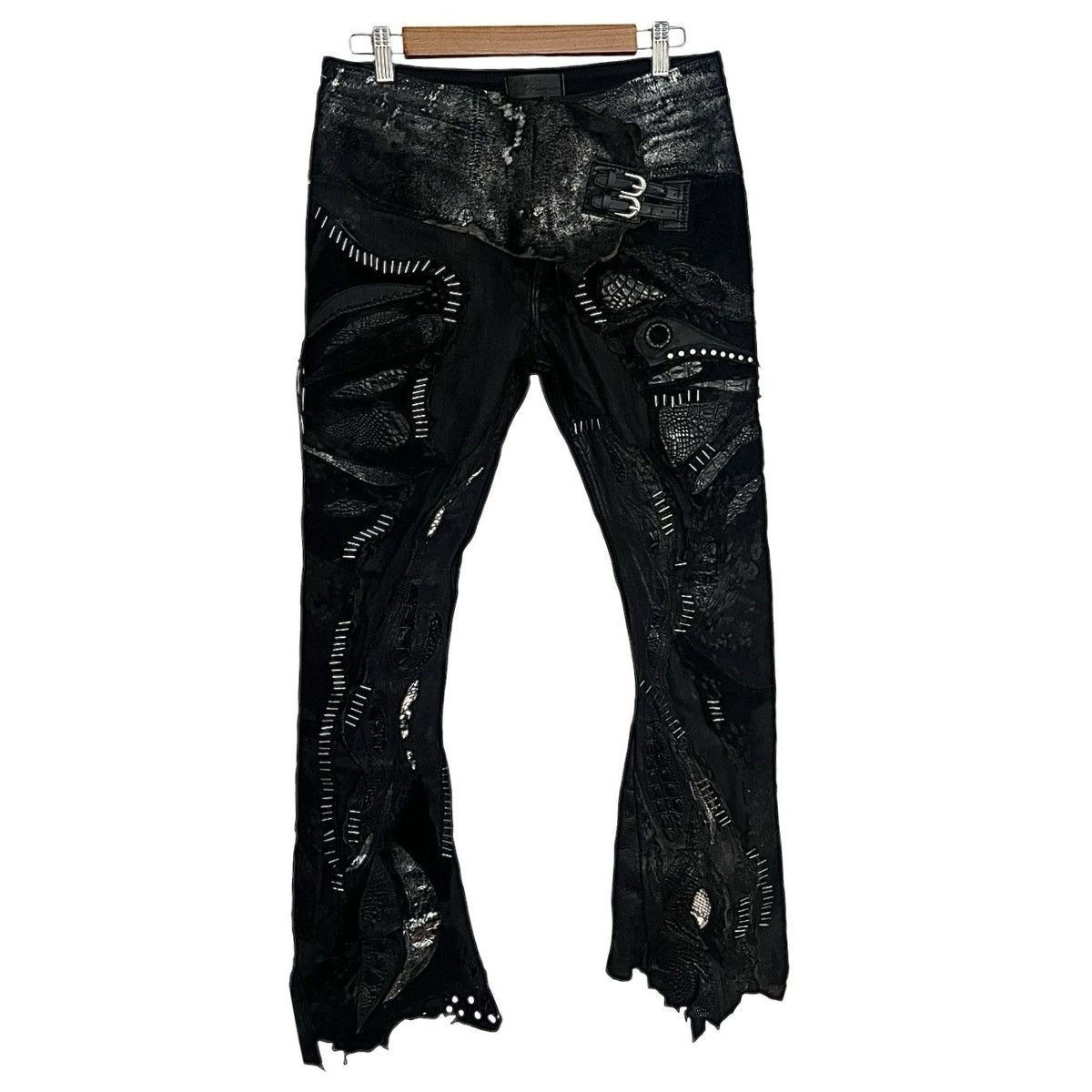 1vfudie multi leather staple pants