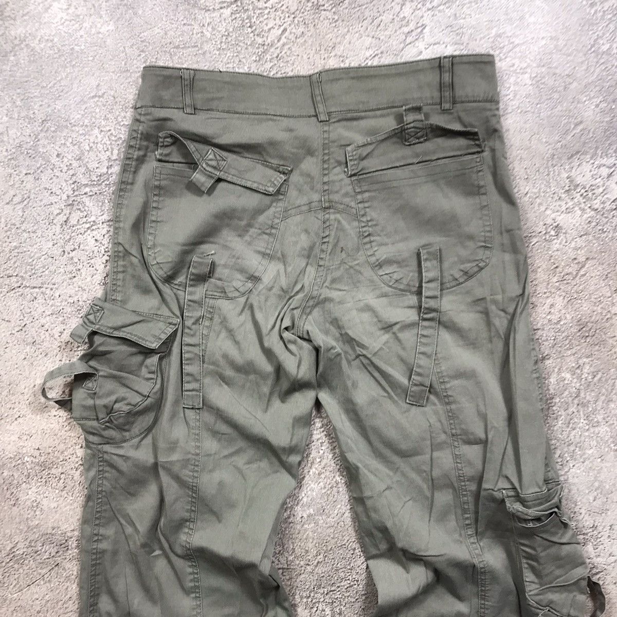 Vintage Vintage 90s Baggy Cargo Pants Parachute Flared Grunge 29 Size 29" - 7 Thumbnail
