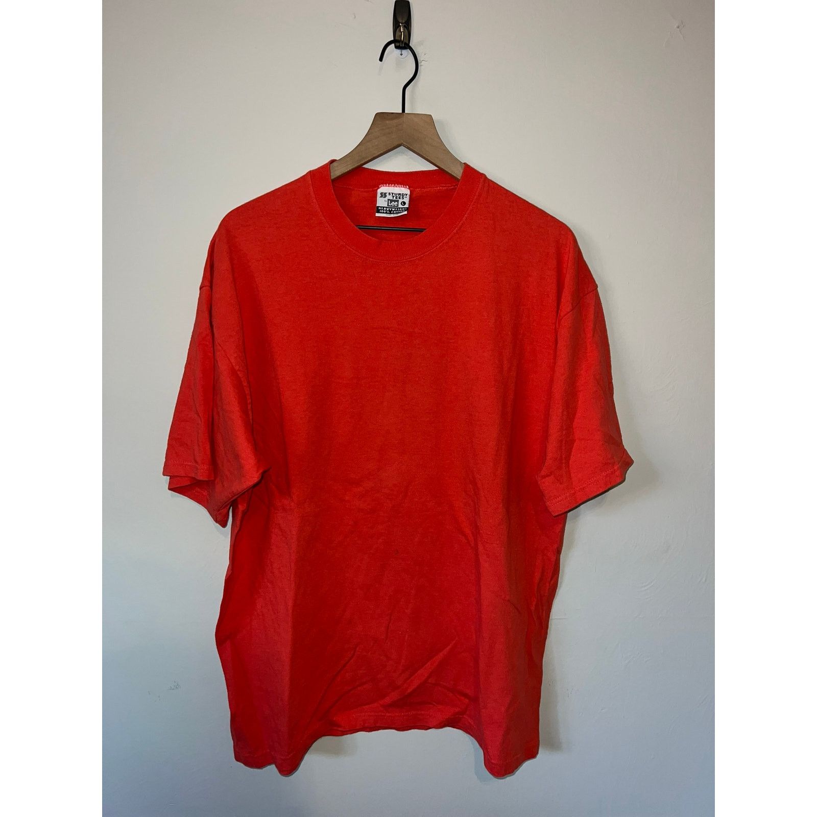 Lee Vintage Red Blank Shirt Sturdy Tees Lee Tee VTG 90s Large Size US L / EU 52-54 / 3 - 1 Thumbnail