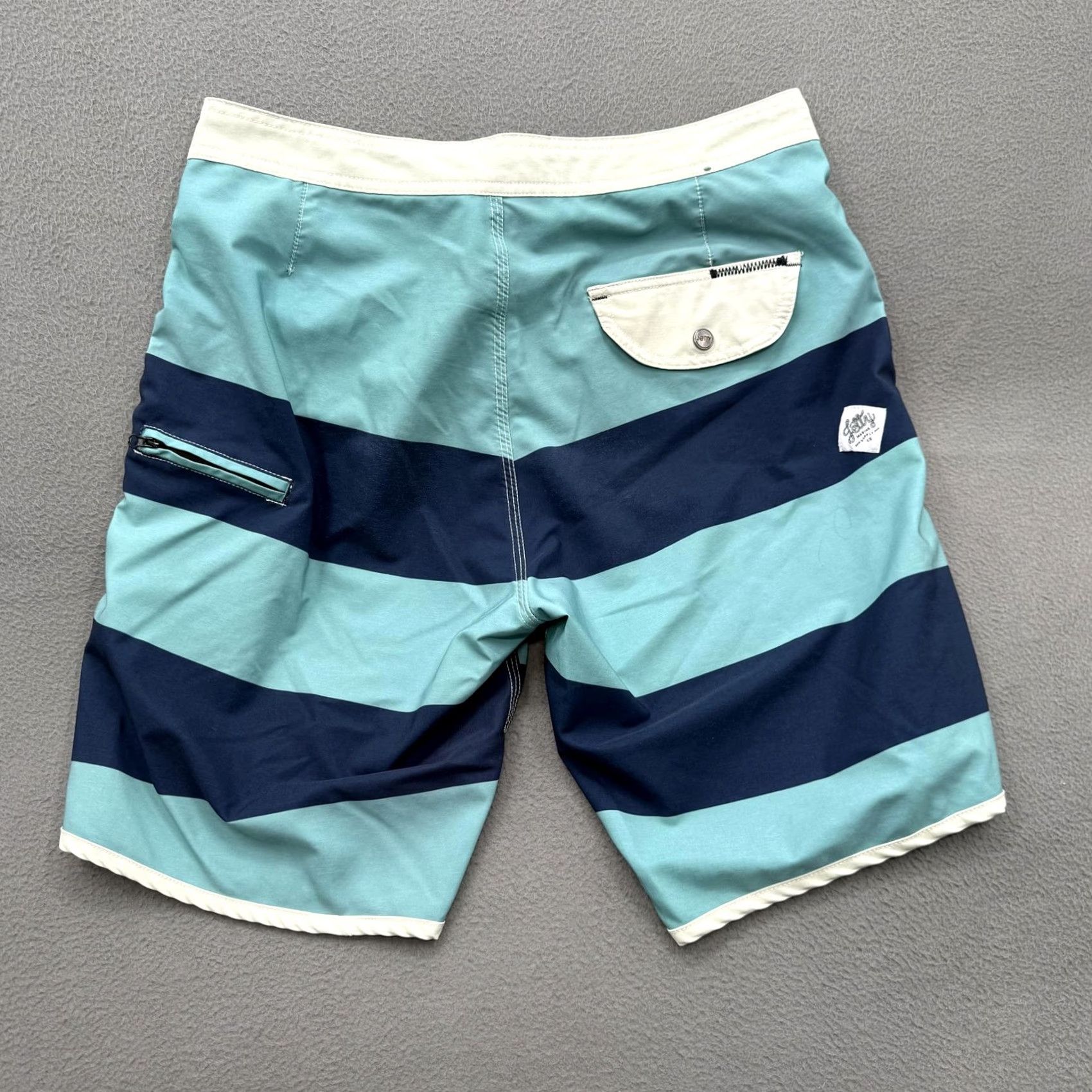 Vintage Jetty Mens 32 Blue Stripe Board Shorts Quick Dry Stretch Beach Surf Trunks Swimsuit Bottoms Size US 32 / EU 48 - 2 Thumbnail