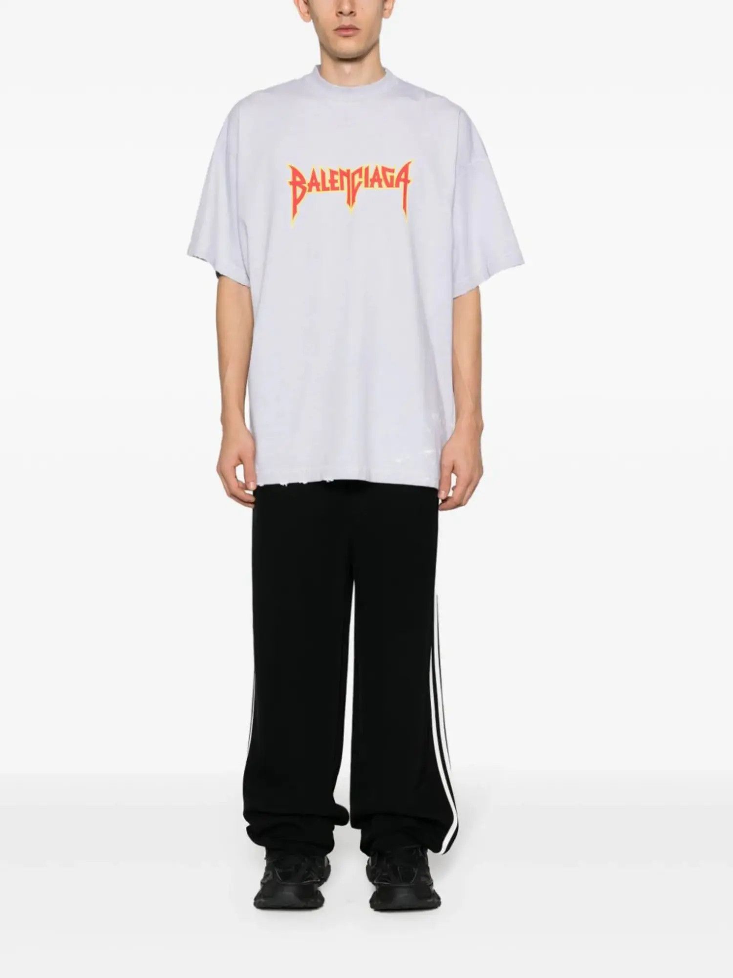 Balenciaga o1s1wg110824 Metal Oversized T-Shirt in Light Grey Size US S / EU 44-46 / 1 - 2 Thumbnail