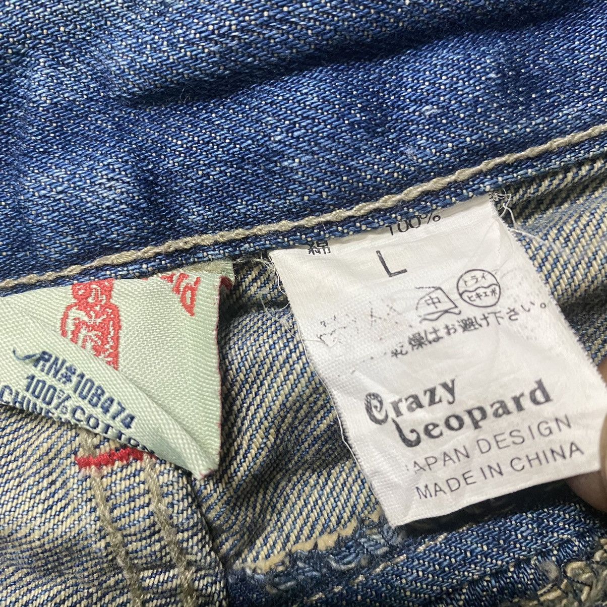 Japanese Brand CRAZY LEOPARD Denim Poker Jeans Ripped Size US 32 / EU 48 - 23 Thumbnail