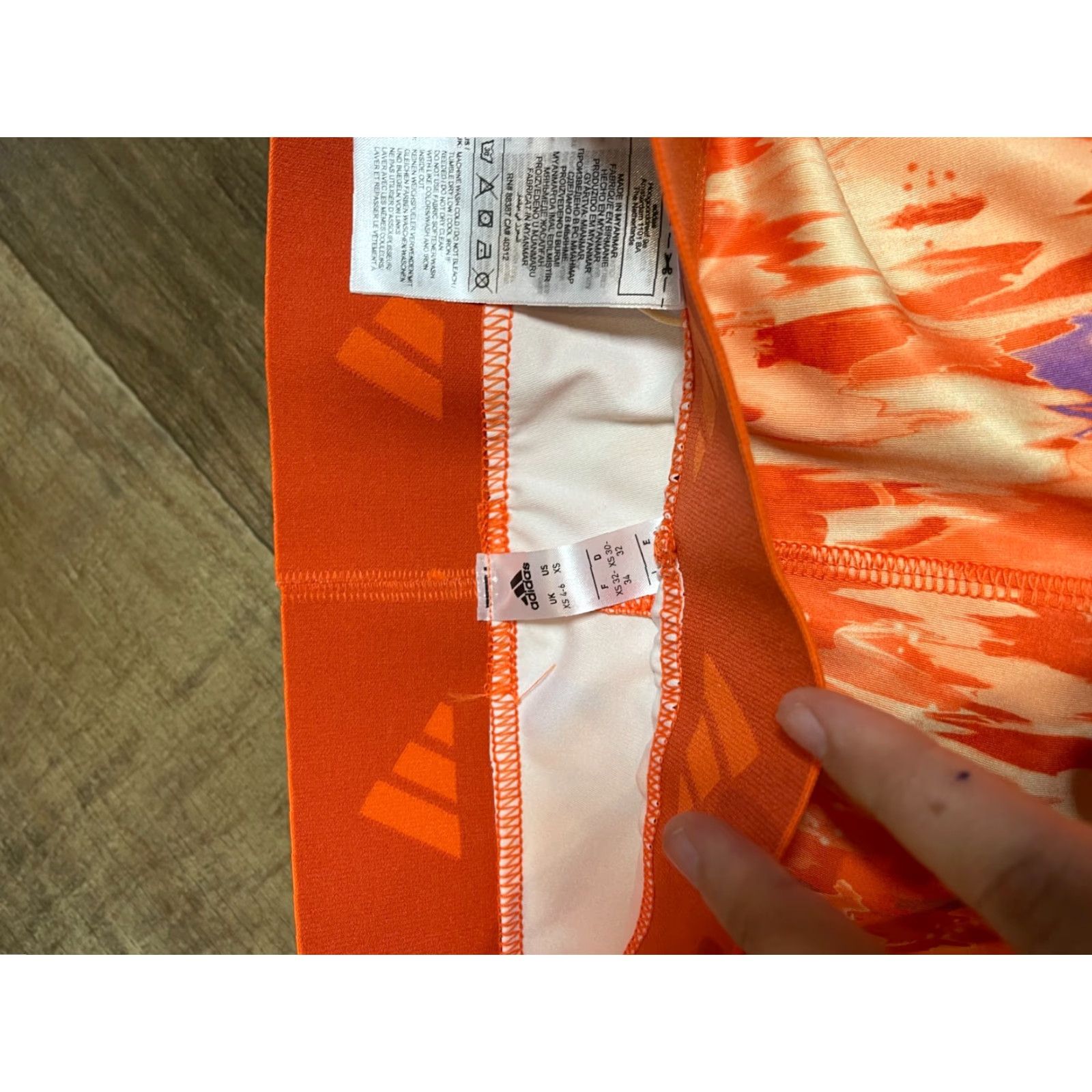 Adidas Adidas Shorts Womens XS Orange Athletic Logo Elastic Waist K 0 Size 26" / US 2 / IT 38 - 4 Thumbnail