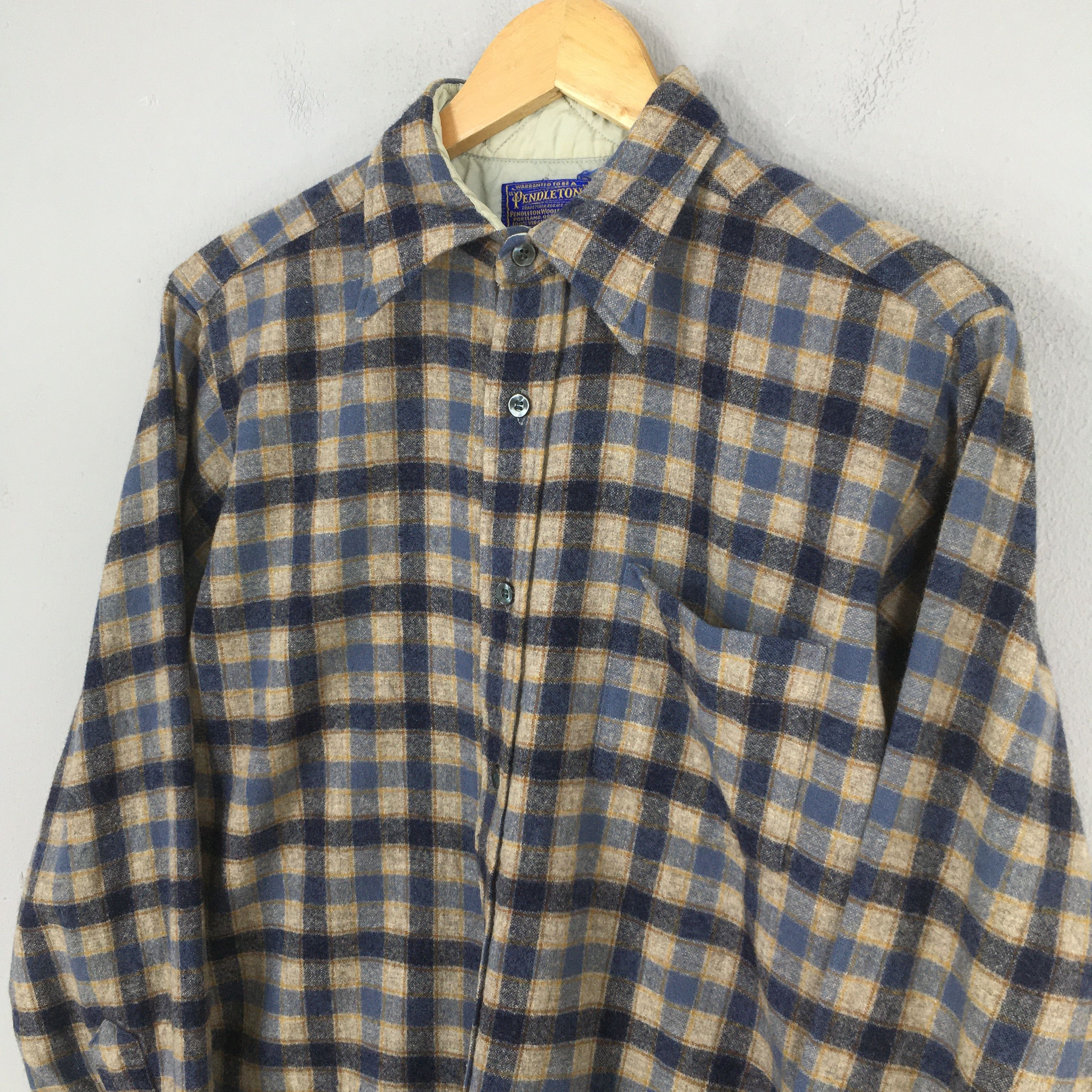 Pendleton Vintage 1980s Pendleton Plaid Shadow Gray Checkered Shirt M Size US M / EU 48-50 / 2 - 3 Thumbnail