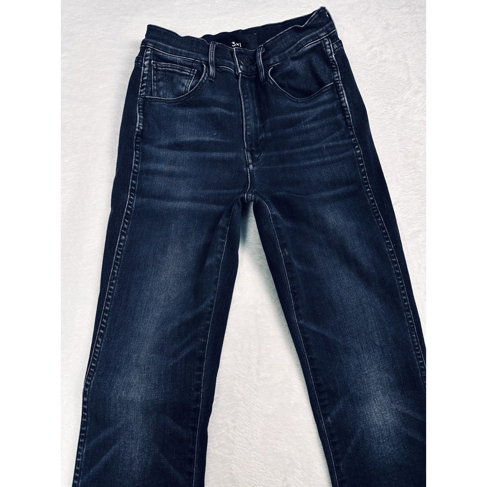 3x1 3x1 NYC Elise Jeans Womens 24 Dark Wash Raw Hem Skinny Premi Size 24" / US 00 / IT 34 - 6 Thumbnail