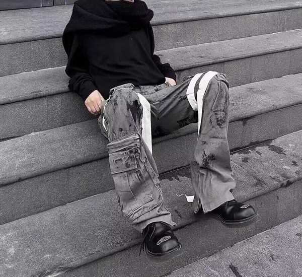 Other Punk Rock Heavy Industrial Detachable Streamer Cargo Pants Size US 32 / EU 48 - 3 Thumbnail
