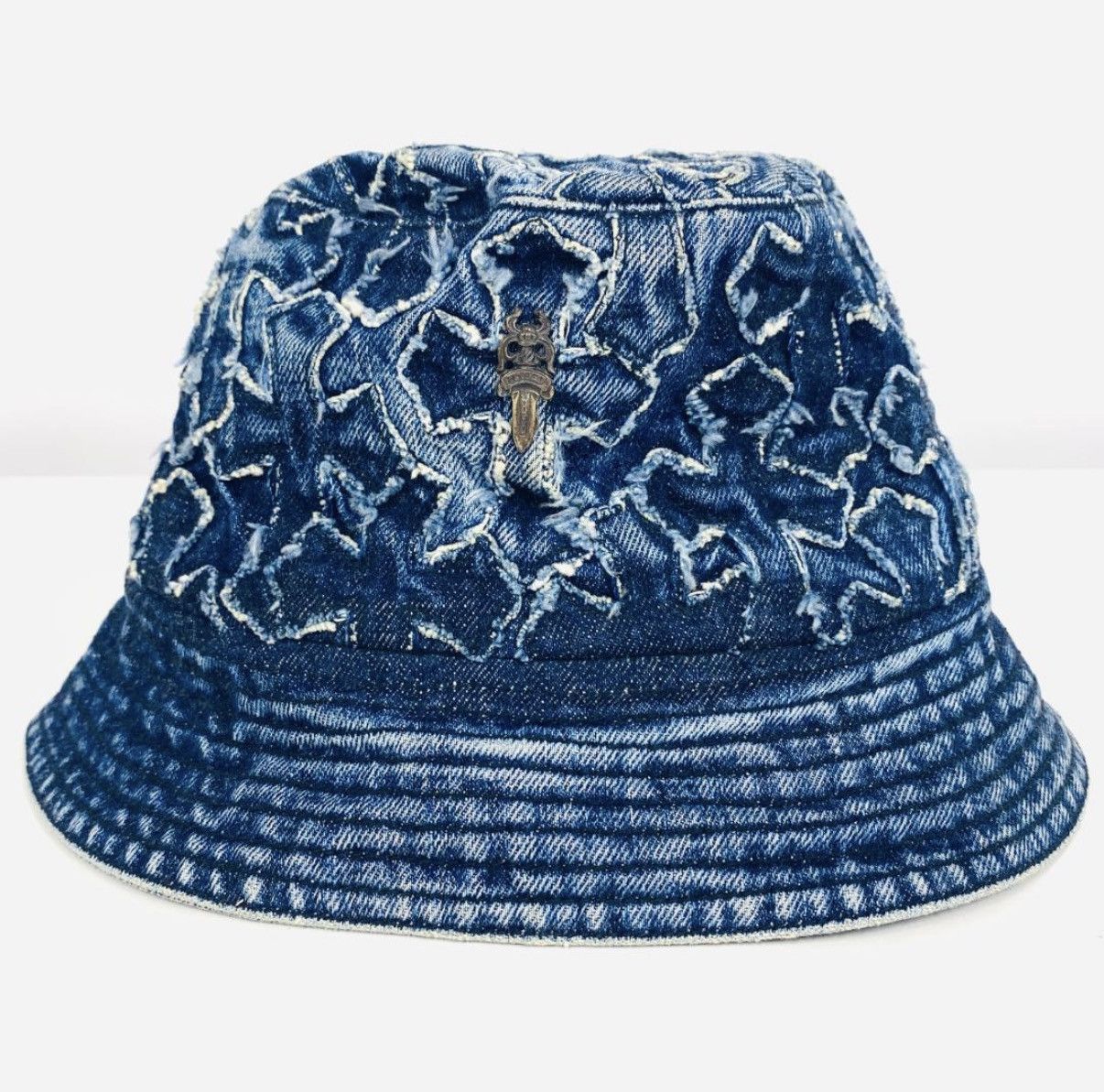Chrome Hearts Chrome Hearts dagger cemetery cross patch denim bucket hat Size ONE SIZE - 1 Thumbnail