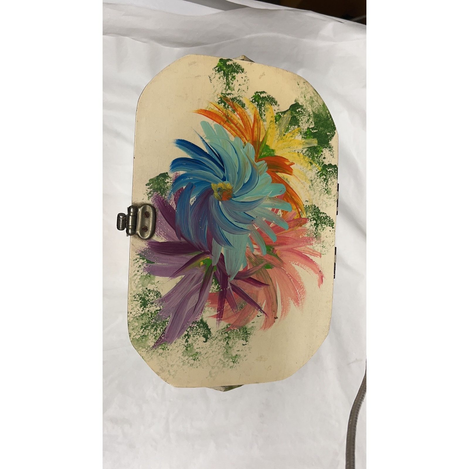 Other Vintage Vicki Jean wood purse Box Hand Painted Flowers Signe Size ONE SIZE - 22 Thumbnail