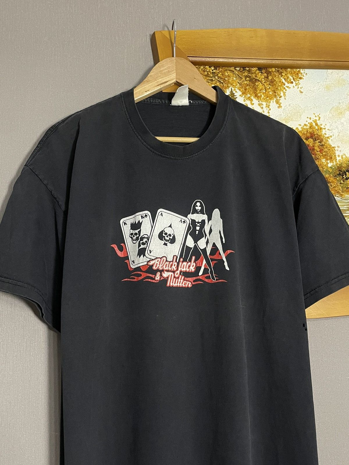 Fruit Of The Loom Crazy Vintage Pornstar Black Jack Nutter Sexy Girl Skull Tee Size US XL / EU 56 / 4 - 3 Thumbnail