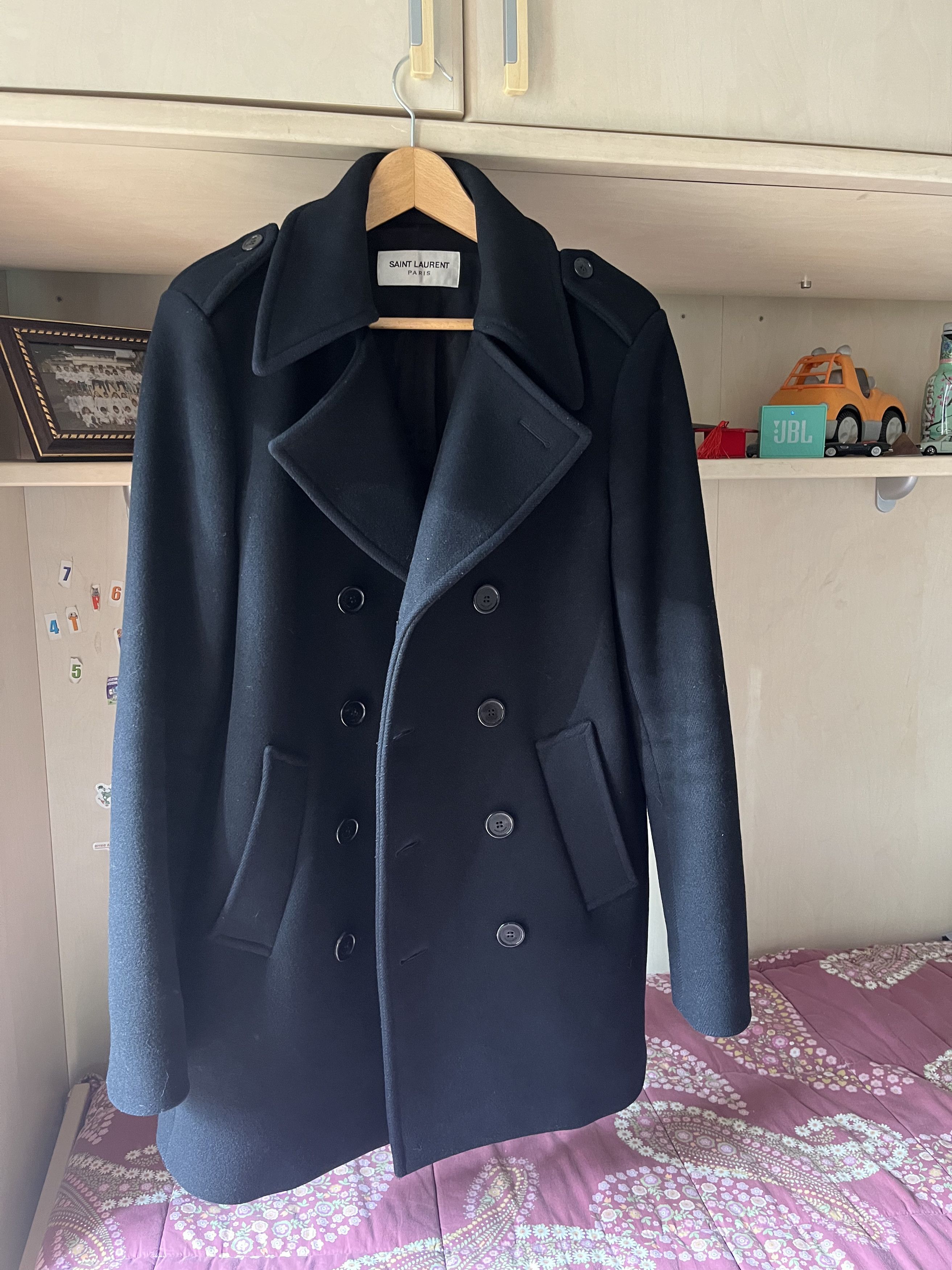 Saint Laurent Caban Tube Pea Coat 2016! by Hedi Slimane