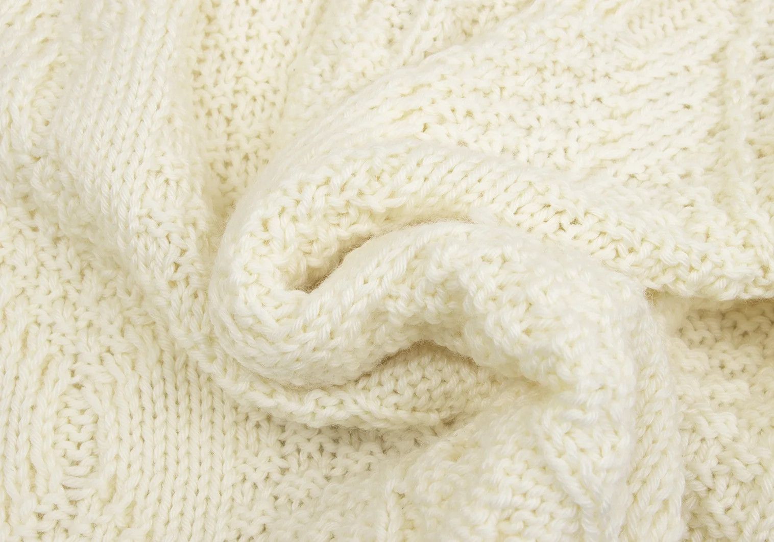 Maison Margiela Chunky Cable Knit Sweater in Cream, Size S Size US S / EU 44-46 / 1 - 14 Thumbnail