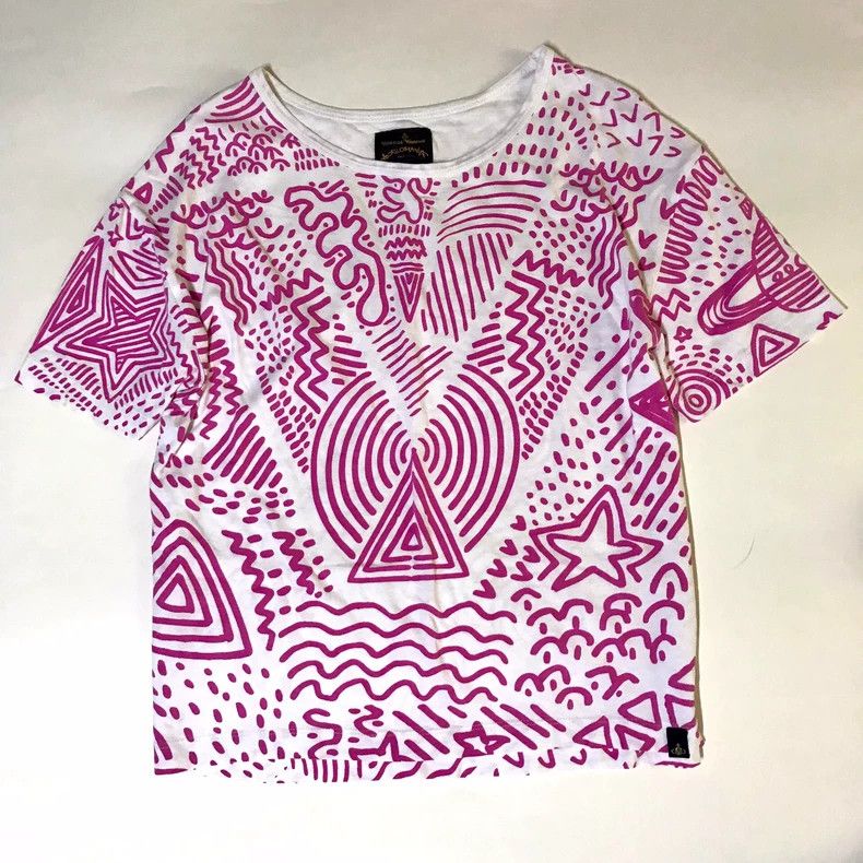 Vivienne Westwood Vivienne Westwood White base with pink graffiti short slee Size XXS / US 00 / IT 34 - 2 Thumbnail