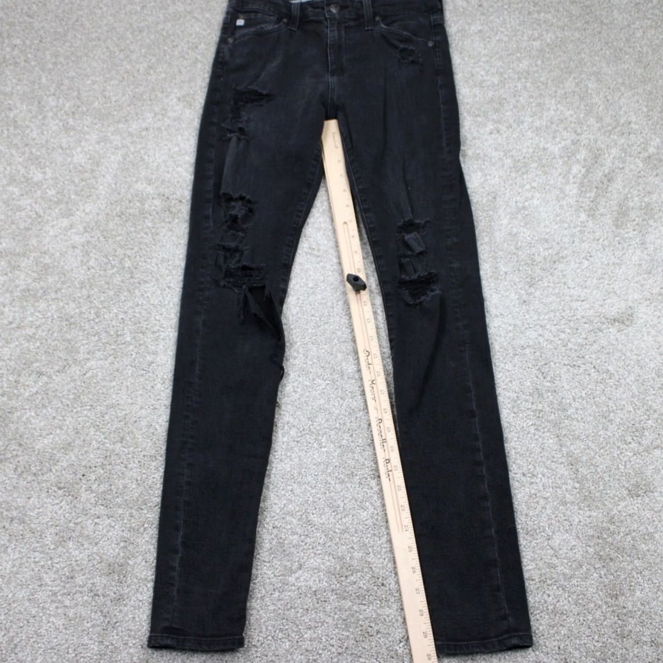 Vintage AG Adriano Goldschmied Jeans Womens Skinny Black Farrah High Rise 27x30 Denim 5-Pocket City USA 90s? No vintage Size 27" / US 4 / IT 40 - 3 Thumbnail