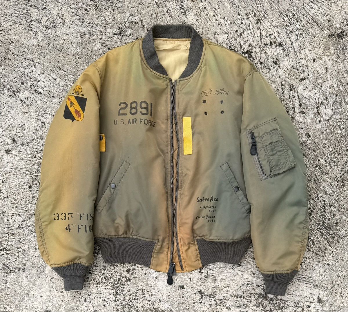 Avirex VTG MA-1 Flight Jacket Art Sabre Ace Korea Japan Bomber Size US L / EU 52-54 / 3 - 2 Thumbnail