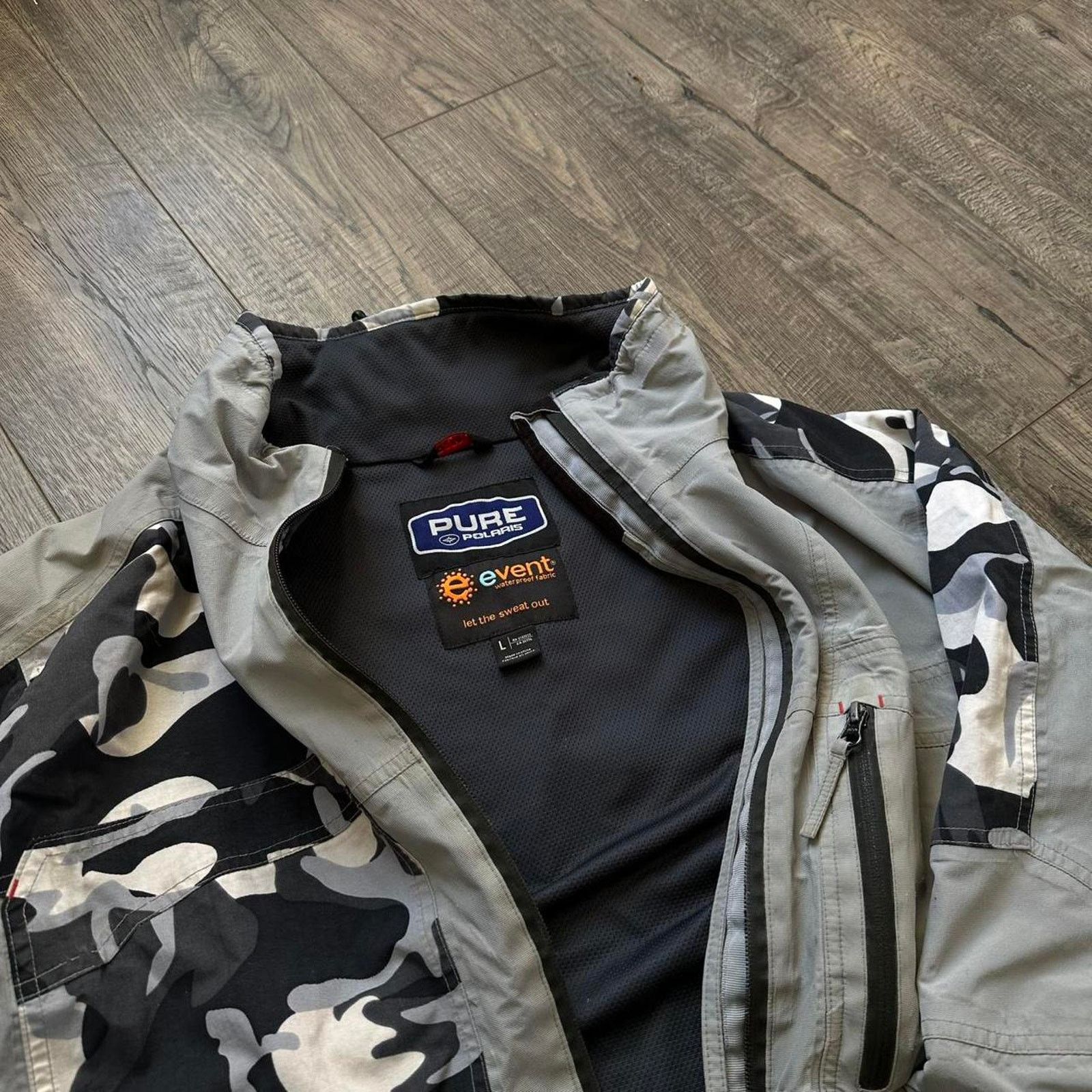 Vintage Vintage Grey Snow Camo Polaris Octane Snowmobile Ski Jacket Size US L / EU 52-54 / 3 - 5 Thumbnail