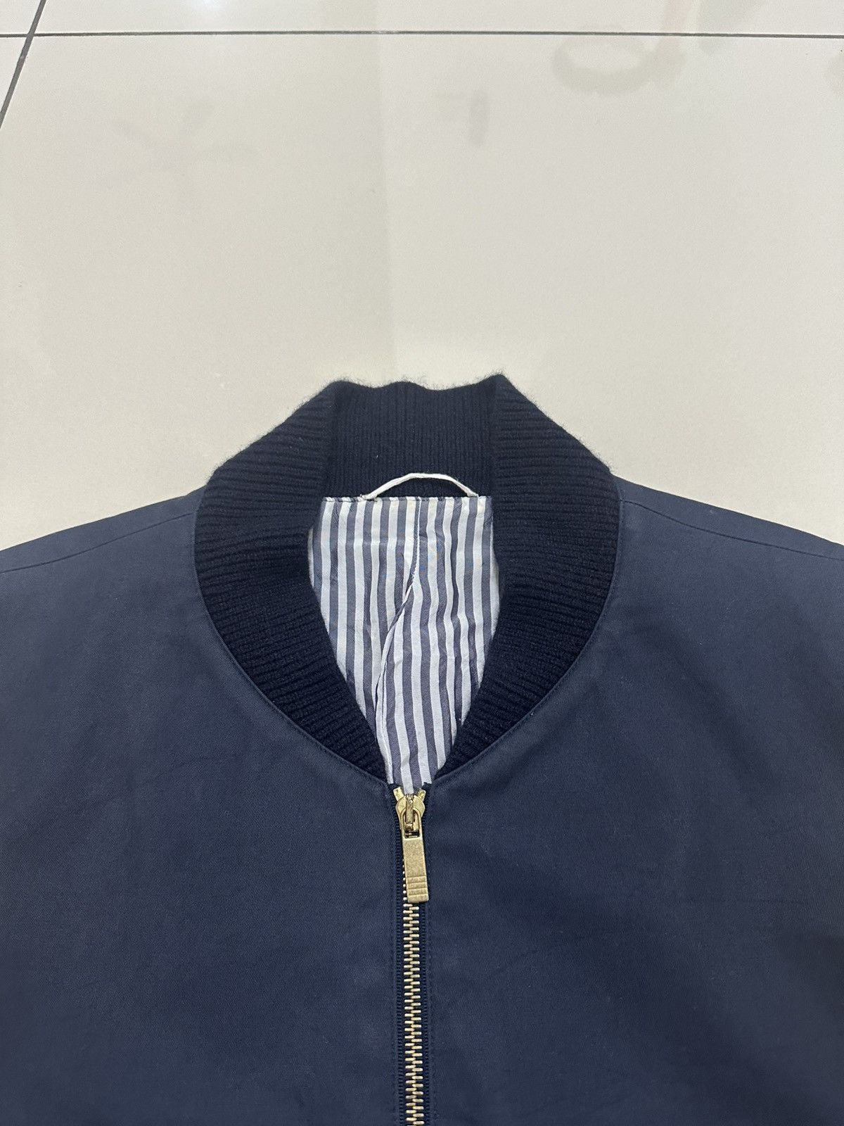 Thom Browne Thom Browne Varsity Jacket Baseball Jacket Leather Sleeve Size US L / EU 52-54 / 3 - 3 Thumbnail