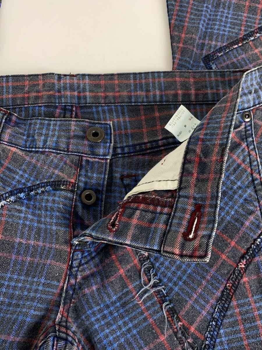 Hysteric Glamour Plaid Patchwork Denim Jeans Size US 30 / EU 46 - 3 Thumbnail