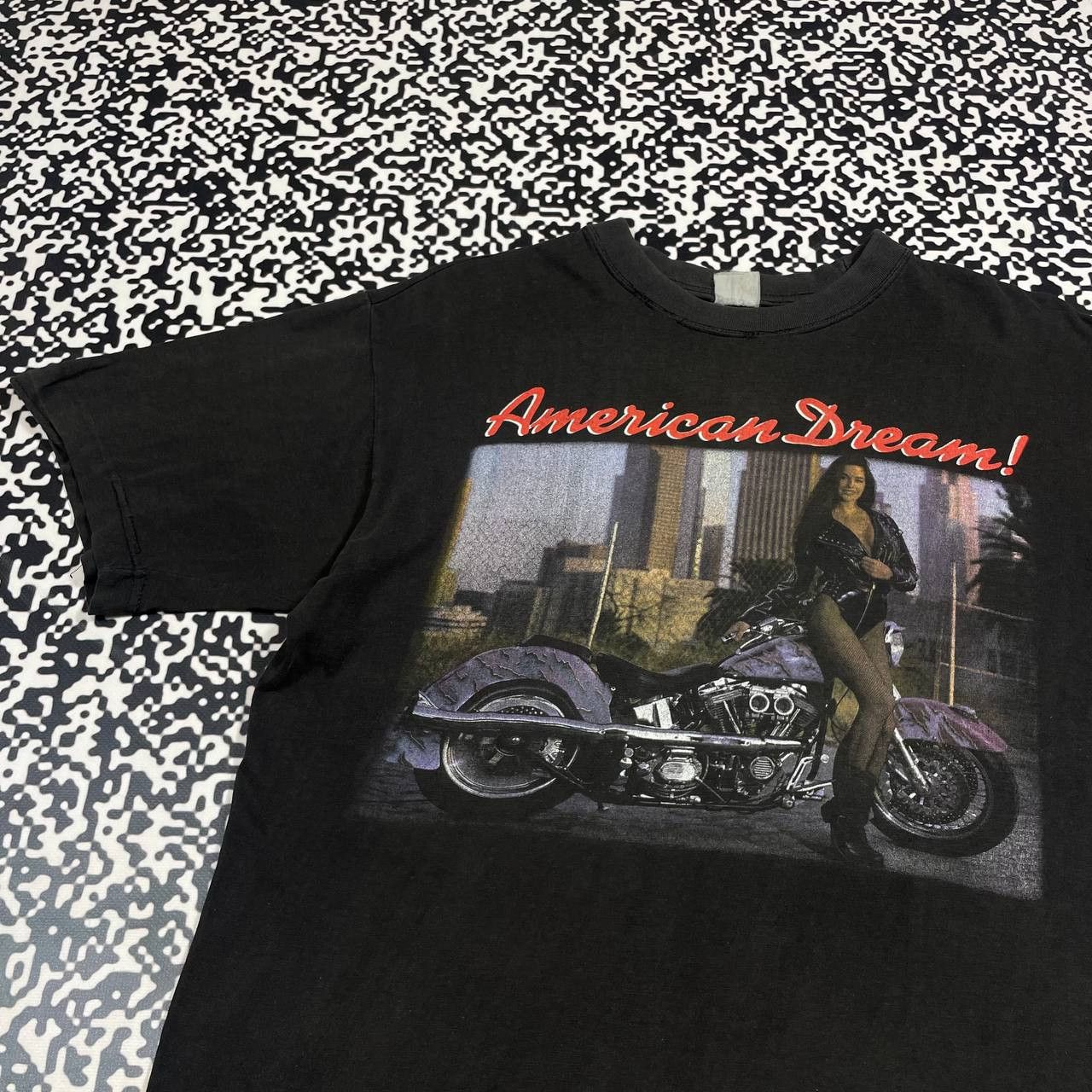 Vintage Vintage 90s American Dream Harley Davidson Style T-shirt Size US L / EU 52-54 / 3 - 4 Thumbnail