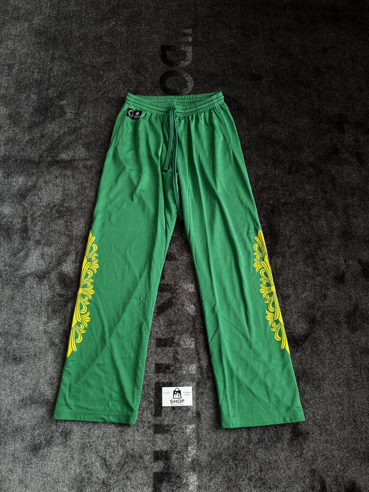 Chrome Hearts CHROME HEARTS GREEN/YELLOW MESH WARM UP SWEATPANTS Size US 34 / EU 50 - 1 Thumbnail