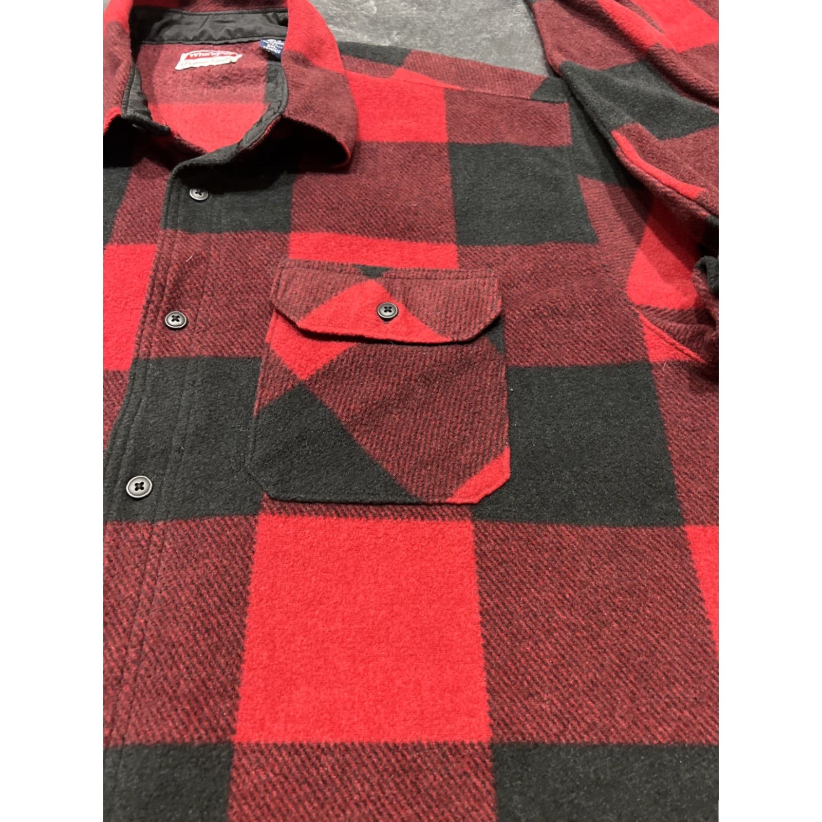Wrangler Wrangler Mens Shirt 2XL Flannel Lumberjack Plaid Red Black Size US XXL / EU 58 / 5 - 3 Thumbnail