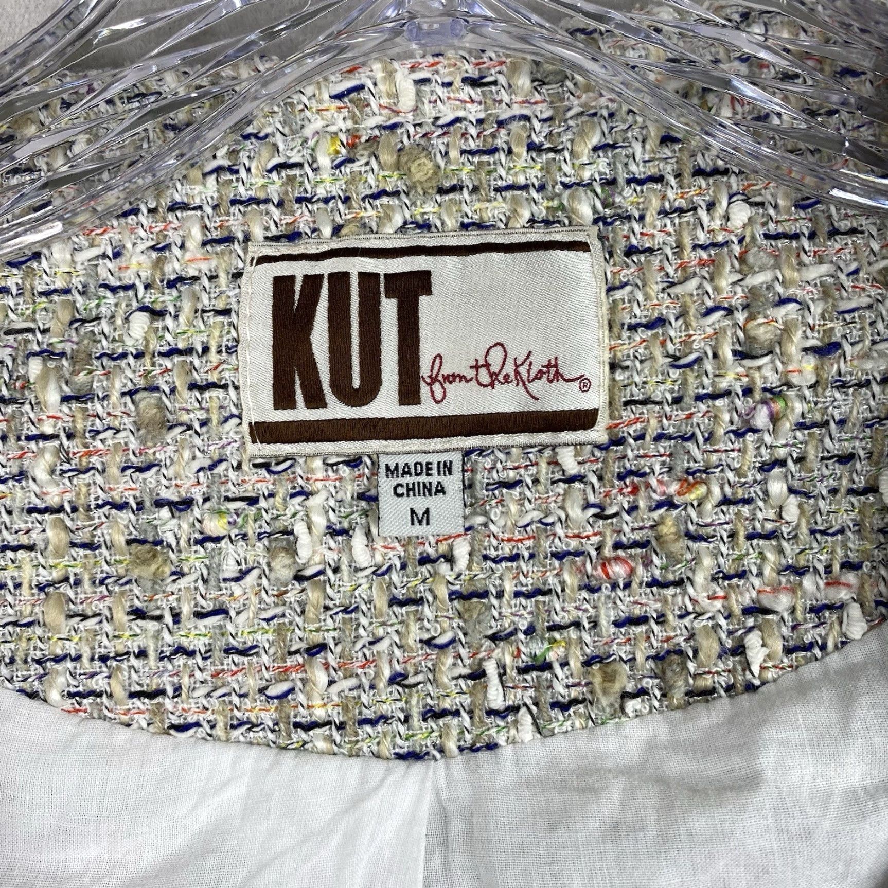 Vintage KUT from the Kloth Jacket Women M Mixed Media Tweed Zip Up Pockets Vegan Leather Size M / US 6-8 / IT 42-44 - 3 Thumbnail