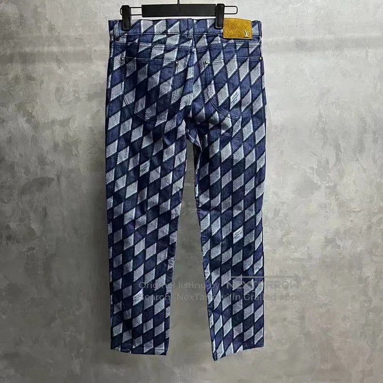 Louis Vuitton Louis Vuitton Blue Gray Check Jeans. Size US 30 / EU 46 - 3 Thumbnail