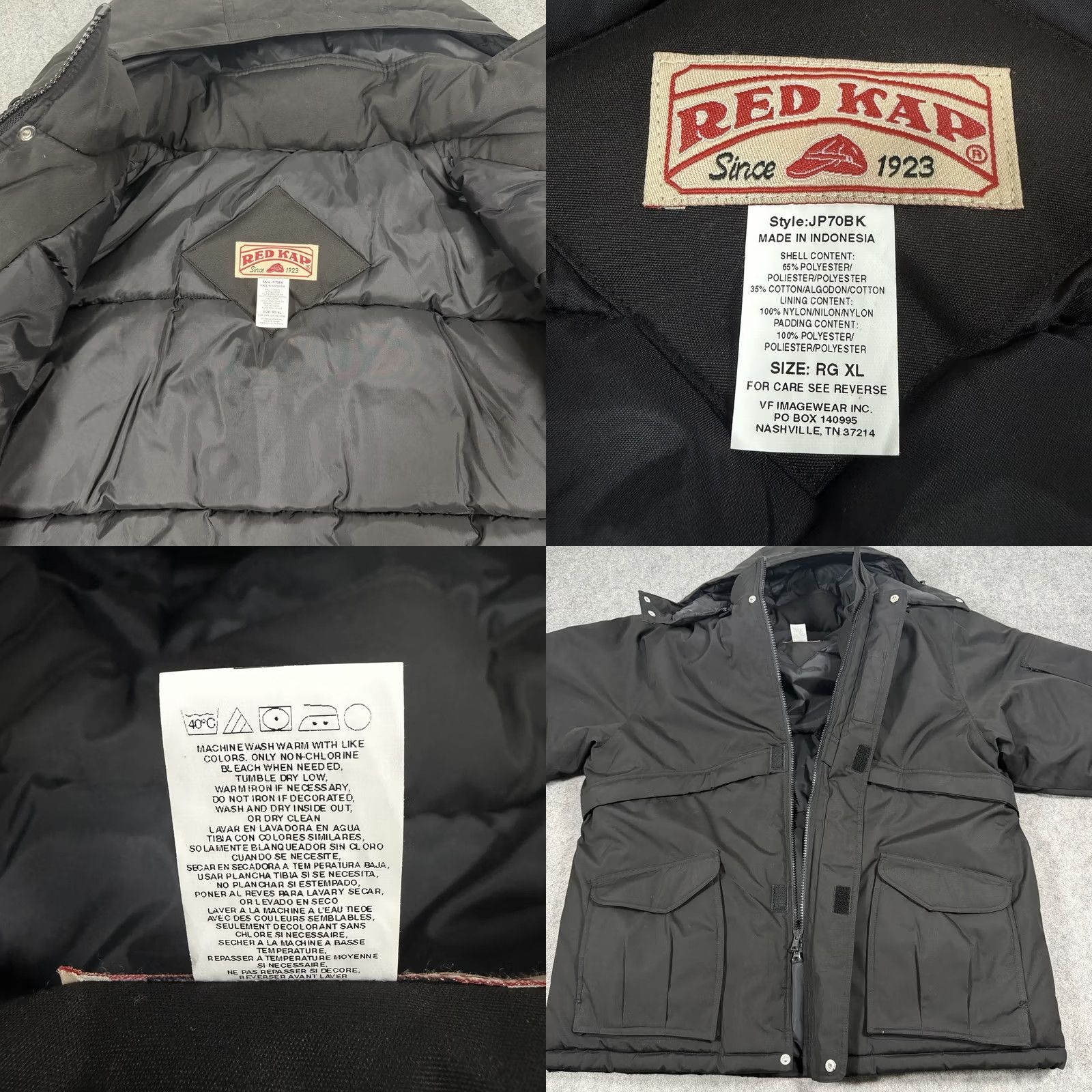 Red Kap Red Kap Parka Jacket Hooded Winter Outdoor Heavyweight Men's XL Black Size US XL / EU 56 / 4 - 8 Thumbnail