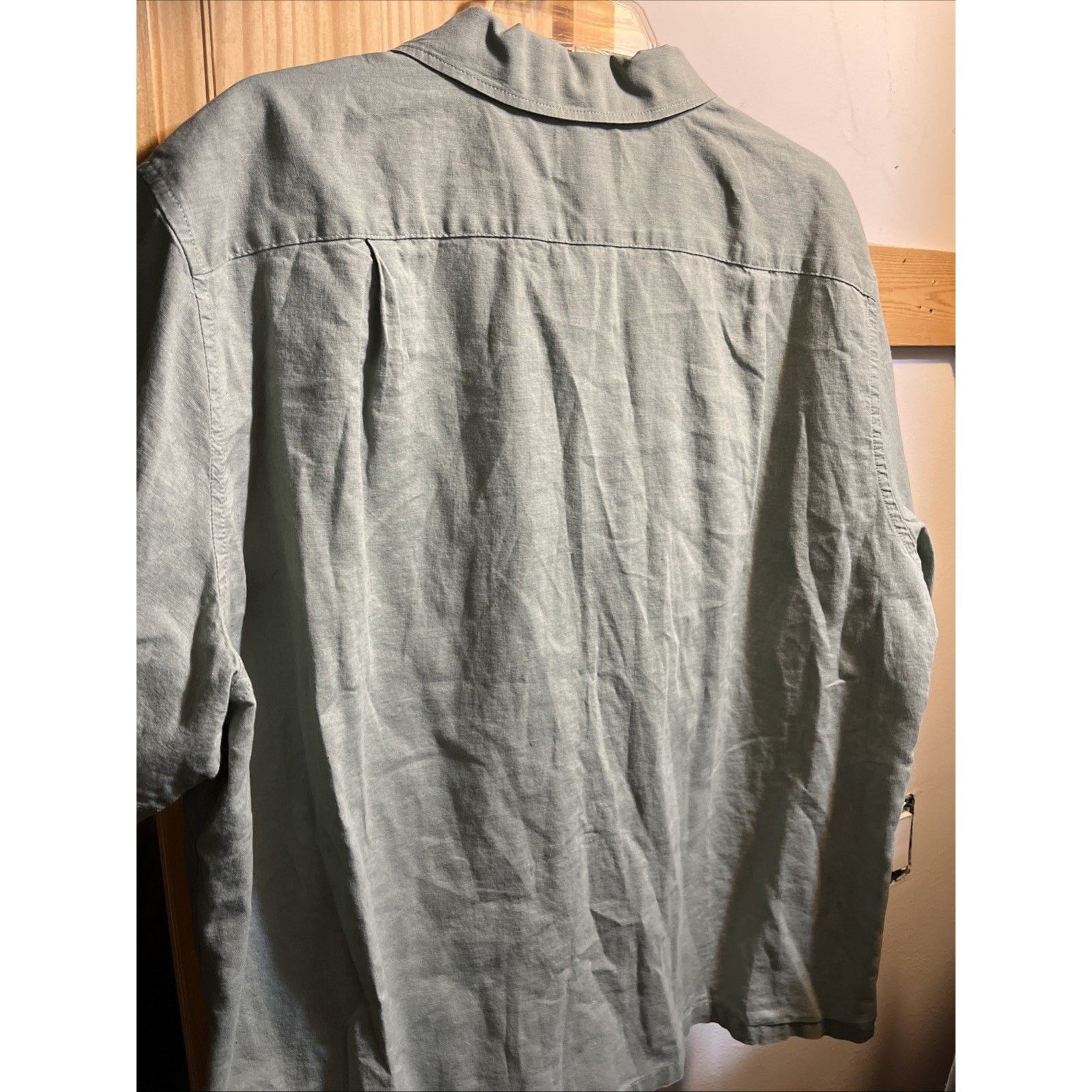 H&M H&M Men's Shirt XL Gray Linen Cotton Blend SS Button Casual Size US XL / EU 56 / 4 - 8 Thumbnail