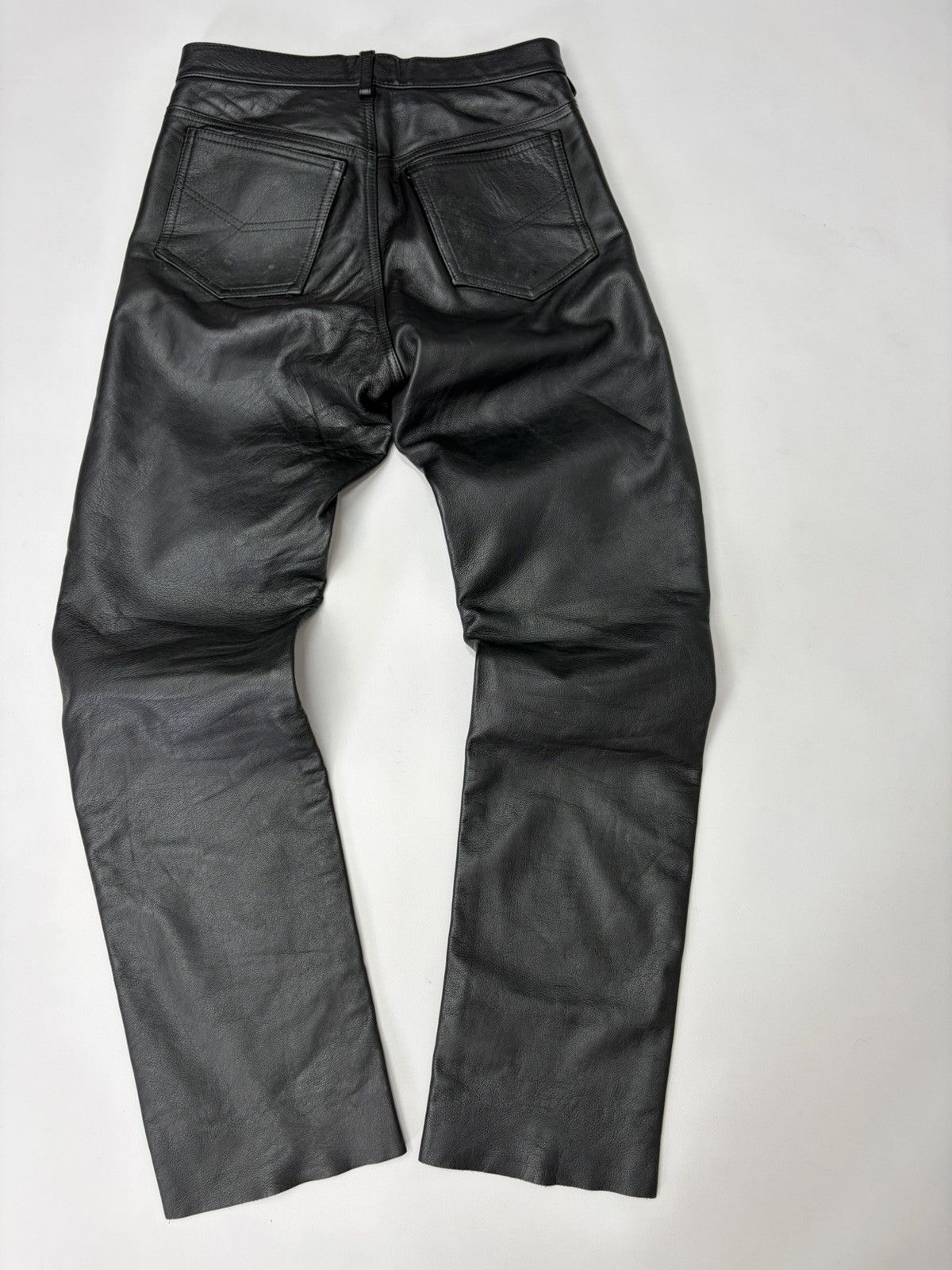 Hedi Slimane 🔥 Vintage Leather Pants 00s Italian Rock Noir Archive Grunge Size US 30 / EU 46 - 12 Thumbnail