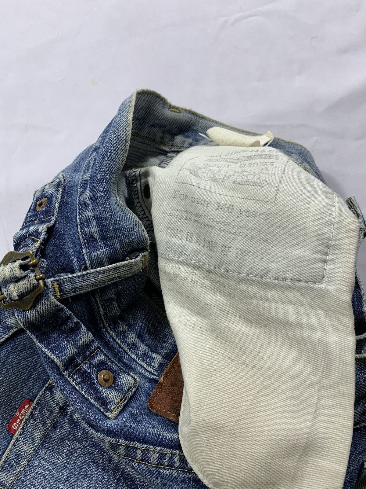 Levi's Vintage Levis 702 Big E Distressed Selvedged Denim Jeans Size US 29 - 5 Thumbnail