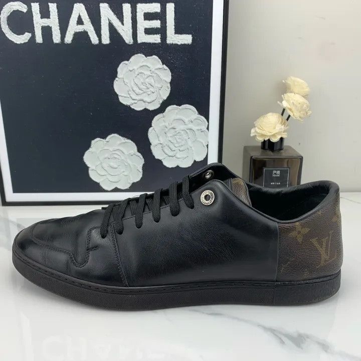 Louis Vuitton Louis Vuitton Black Leather Travel Sneakers -2508 Size US 8 / EU 41 - 6 Thumbnail