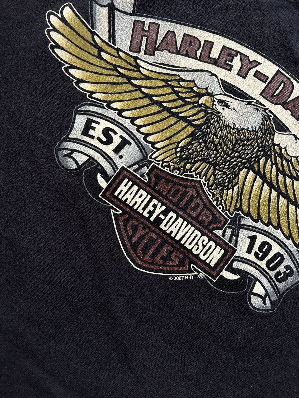 Band Tees × Harley Davidson × Vintage Vintage Harley Davidson Dockgate Southampton T-Shirt 2007 Size US XL / EU 56 / 4 - 10 Thumbnail