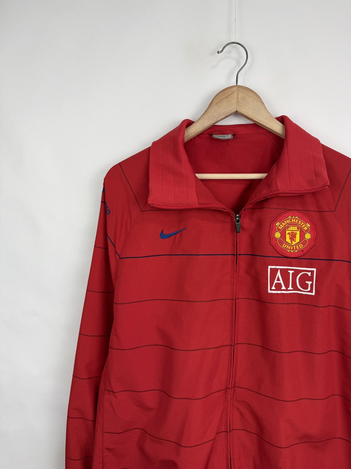 Nike 🏴󠁧󠁢󠁥󠁮󠁧󠁿 2008 Nike Manchester United Track Jacket AIG Training Rare Size US L / EU 52-54 / 3 - 3 Thumbnail