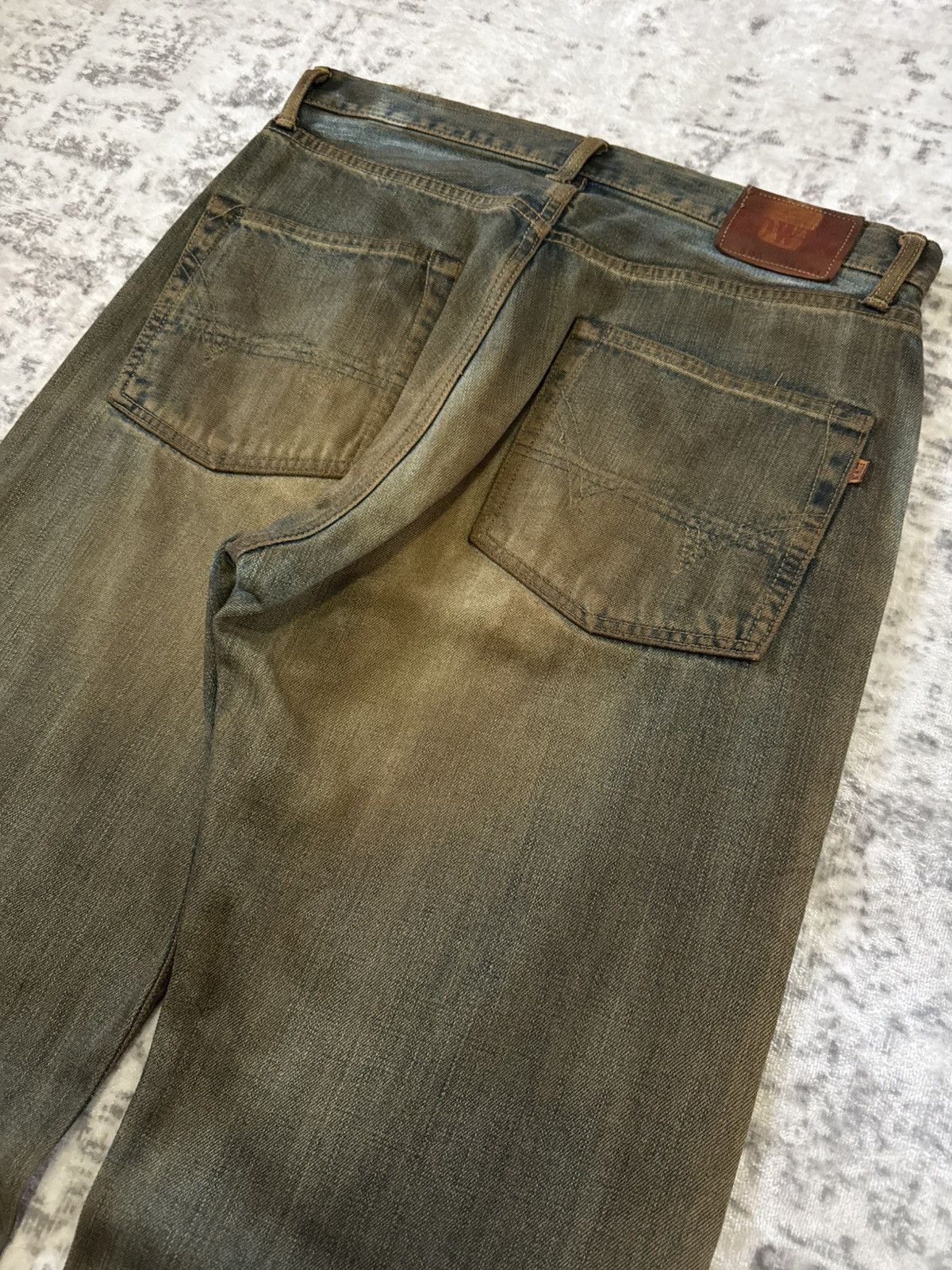Edwin Vintage Edwin 505 Mud Wash Distressed Repaired Loose Jeans Size US 32 / EU 48 - 14 Thumbnail