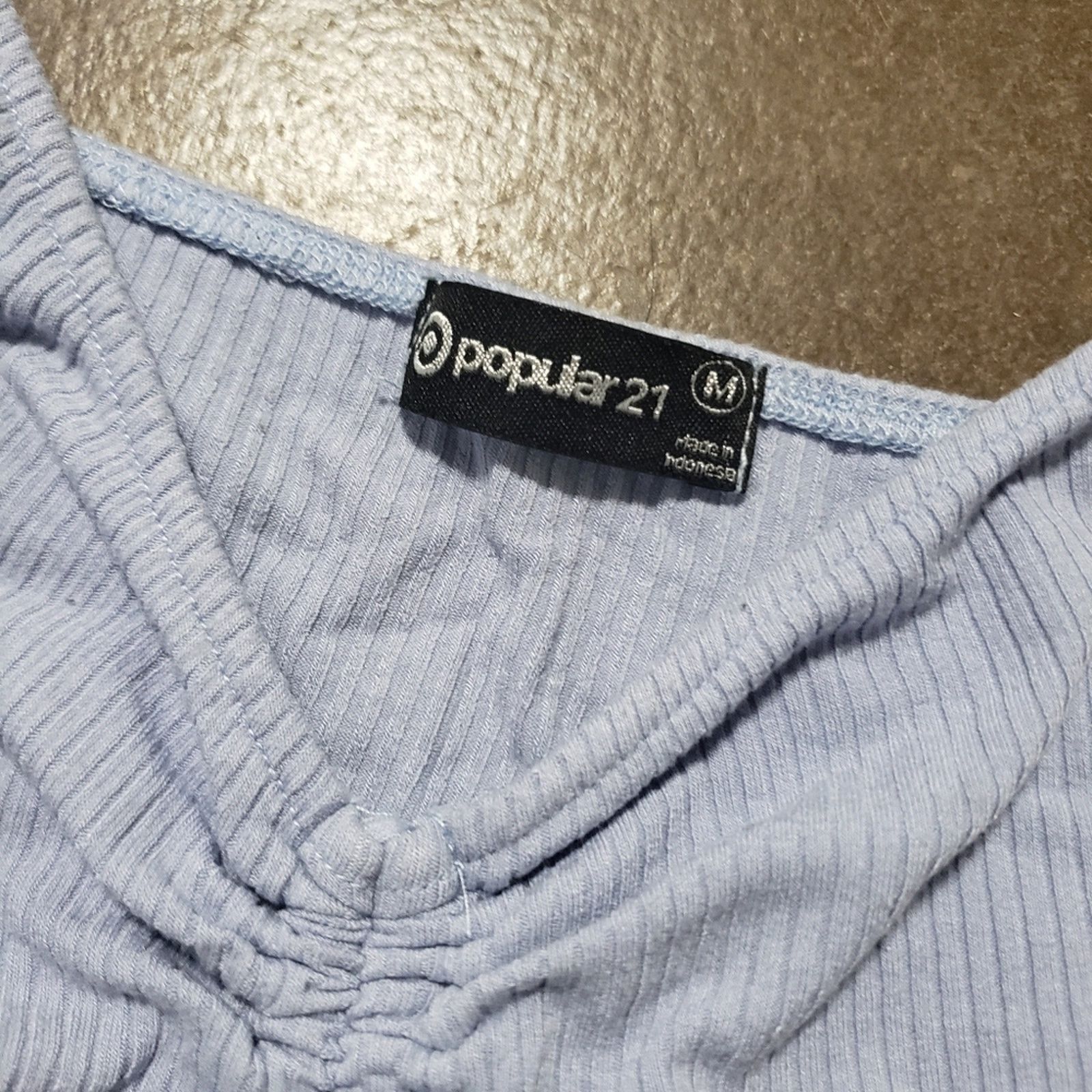 Other Light Blue | POPULAR 21 | Ruched Crop Tank Size M / US 6-8 / IT 42-44 - 3 Thumbnail