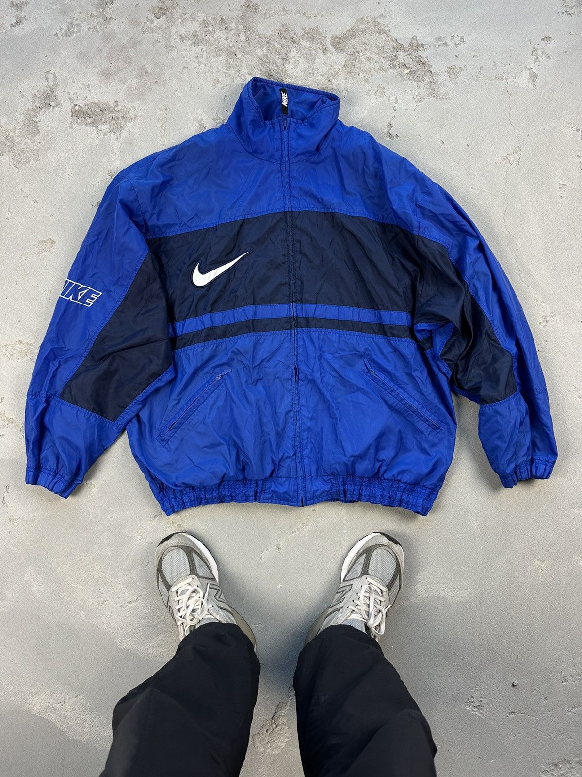 Nike Nike Vintage Big Logo Tracksuit Jacket Drill Y2K Swoosh Size US L / EU 52-54 / 3 - 1 Thumbnail